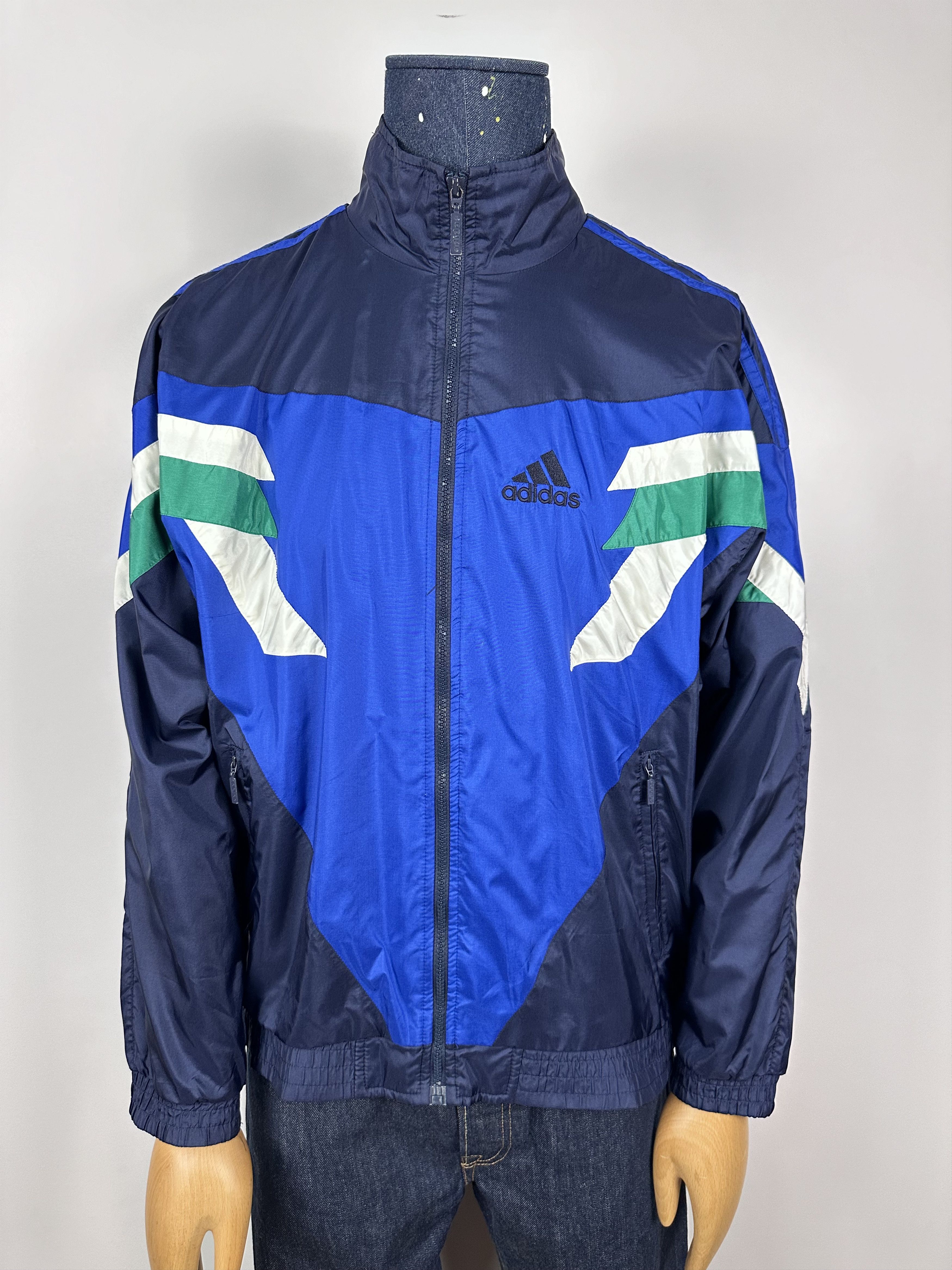 Adidas × Vintage Adidas Vintage 90s Blue Green Nylon Track Top Jacket Size M Size US M / EU 48-50 / 2 - 2 Thumbnail