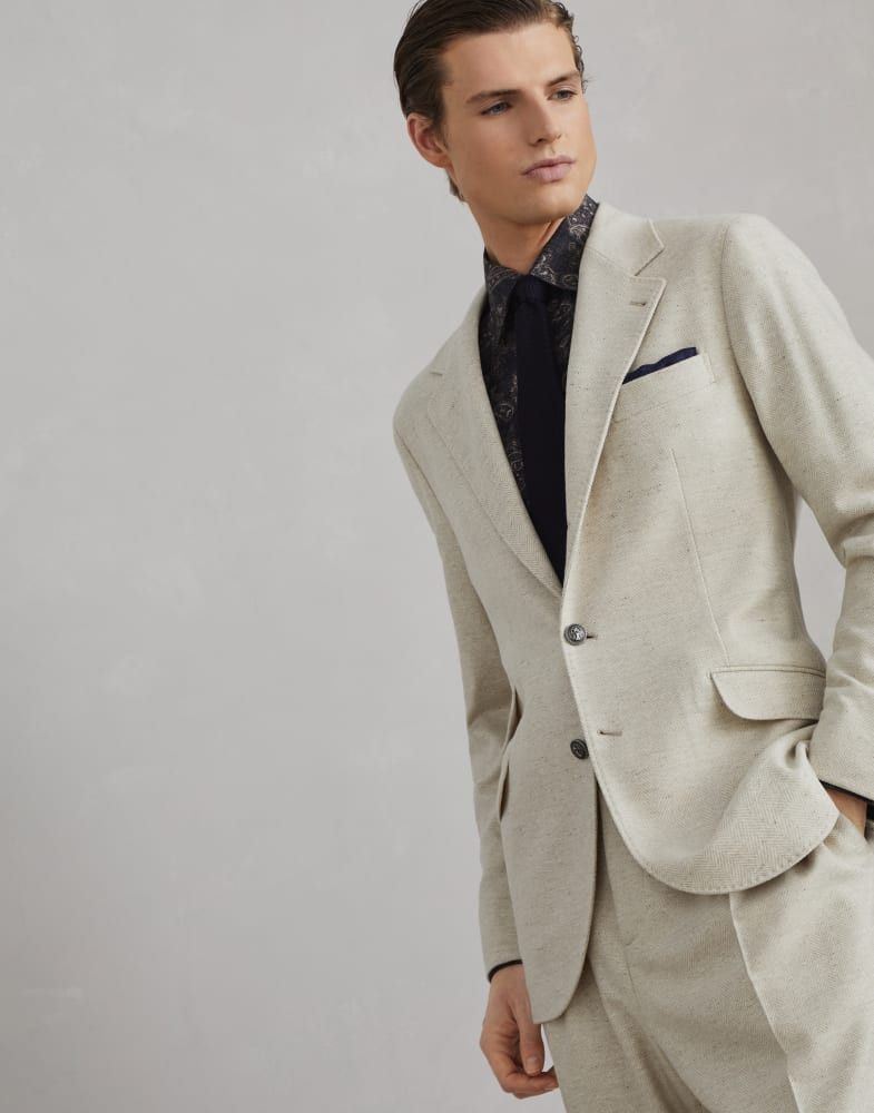 Brunello Cucinelli o1w1db10825 Suit-Type Jacket in Medium Yellow Size US XL / EU 56 / 4 - 3 Thumbnail