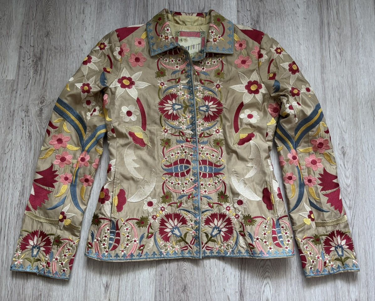 Johnny Was Biya Johnny Was 100% Silk Embroidered Blazer Jacket Rare Size S / US 4 / IT 40 - 1 Thumbnail