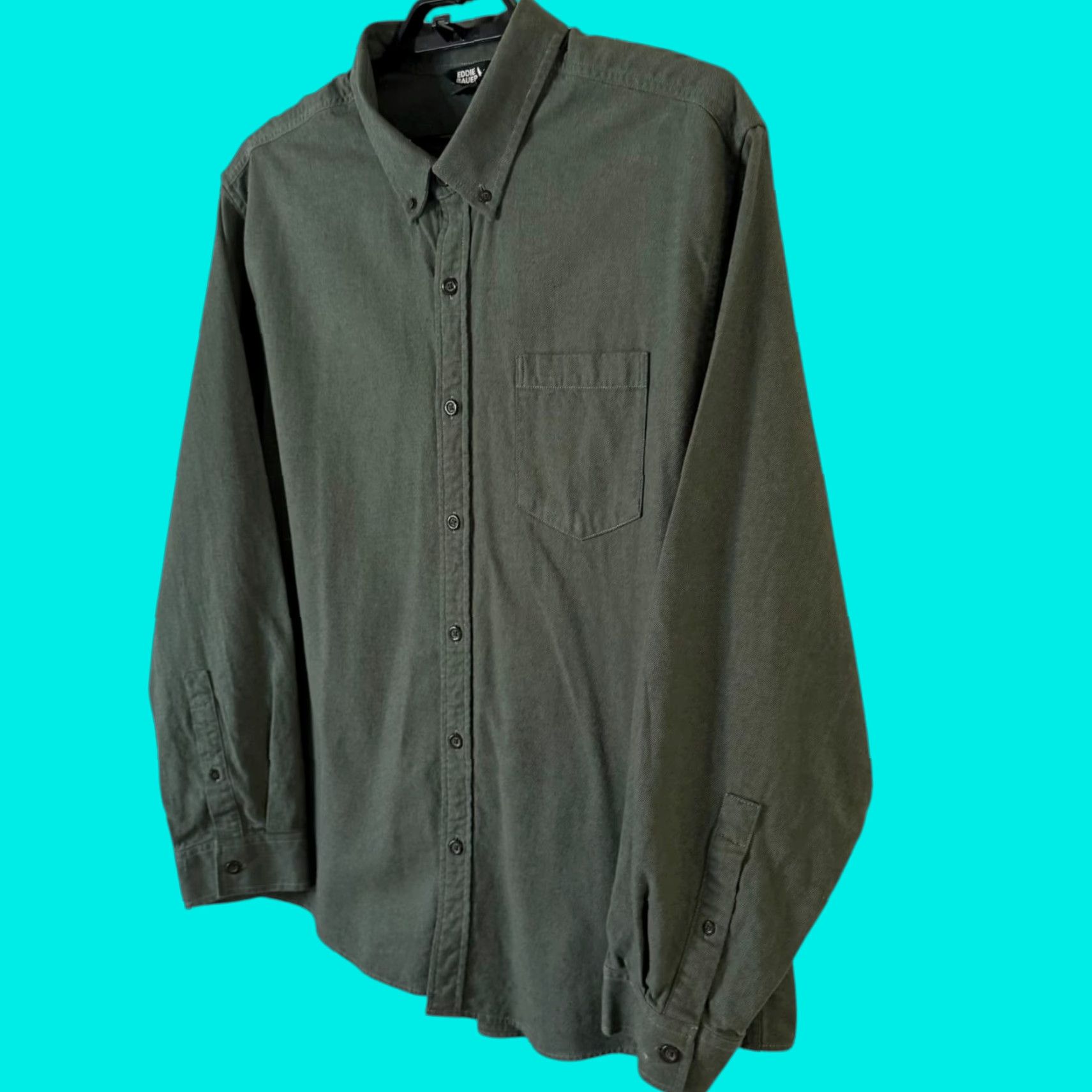 Eddie Bauer VINTAGE Eddie Bauer Shirt Green Men 2XL Cotton Twill Button-Down Long-Sleeve Size US XXL / EU 58 / 5 - 1 Thumbnail