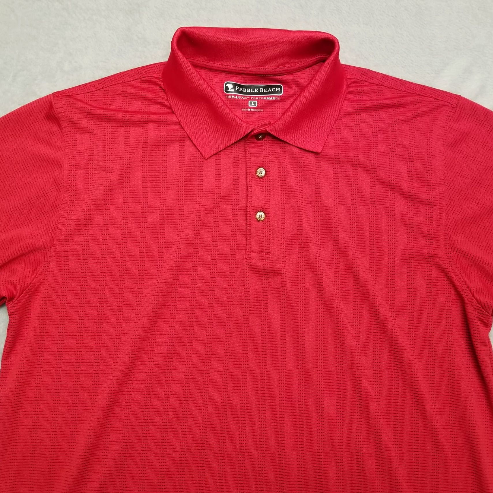 Vintage Pebble Beach Shirt Mens L Red Striped Polo Dry Luxe Performance Golf Casual Size US L / EU 52-54 / 3 - 2 Thumbnail