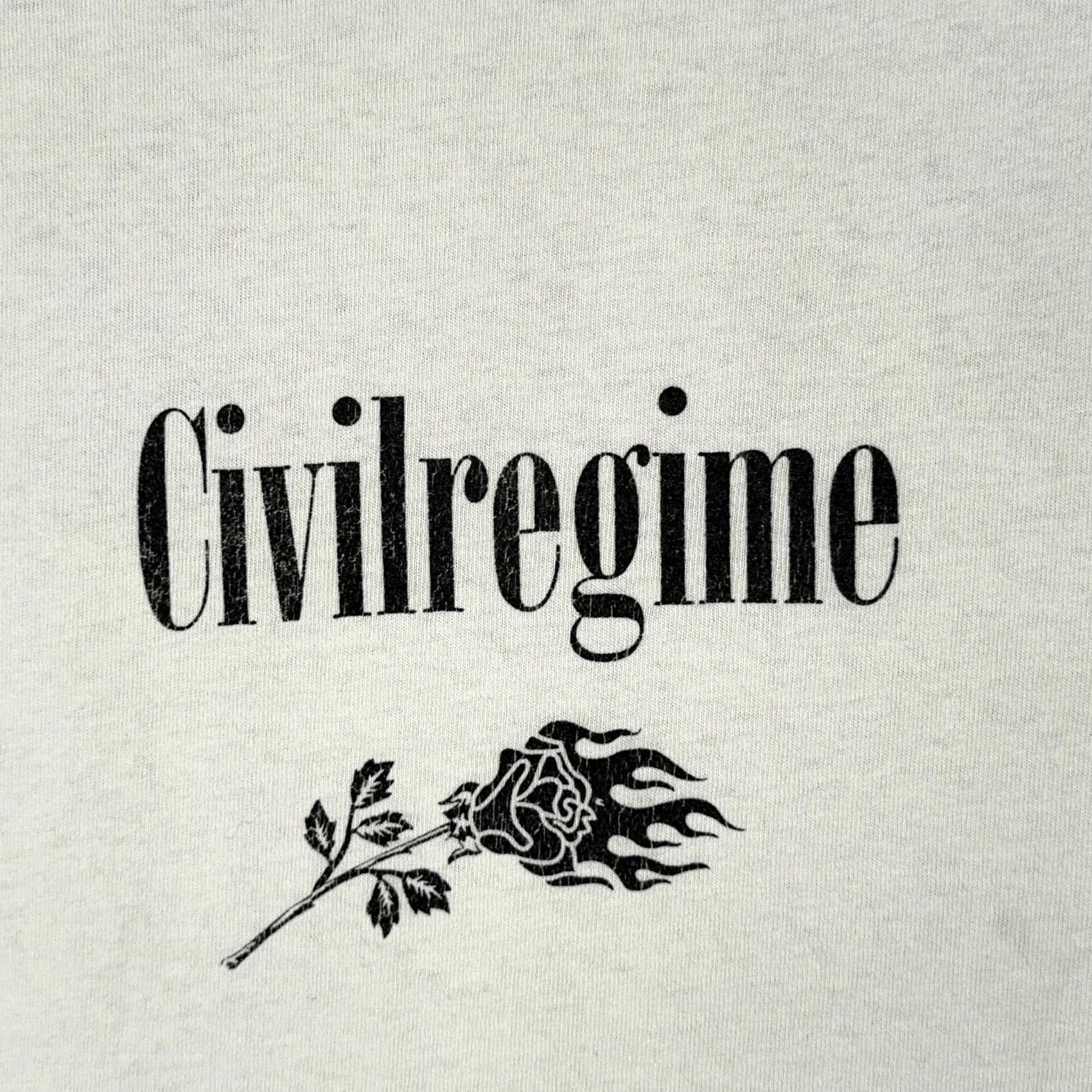 Vintage Civil Regime Shirt Mens 2XL White Crew Neck Graphic Tee Skeleton Skull Streetwear Gothic Relaxed Short Sleeve Size US XXL / EU 58 / 5 - 4 Thumbnail