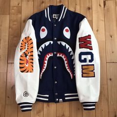 Bape shark baseball on sale jacket