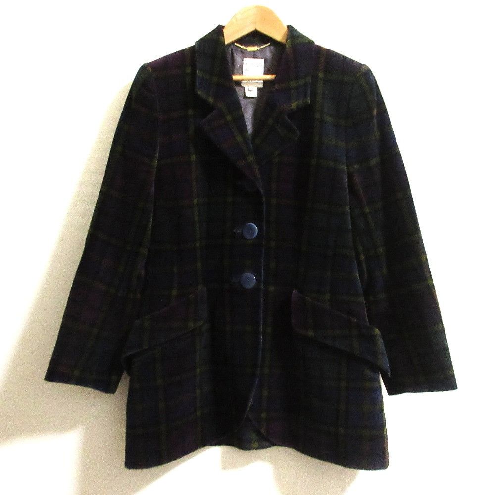 Celine Celine Celine Velour Check Long Jacket Textile Outerwear DUTY FREE for USA Size ONE SIZE - 1 Thumbnail