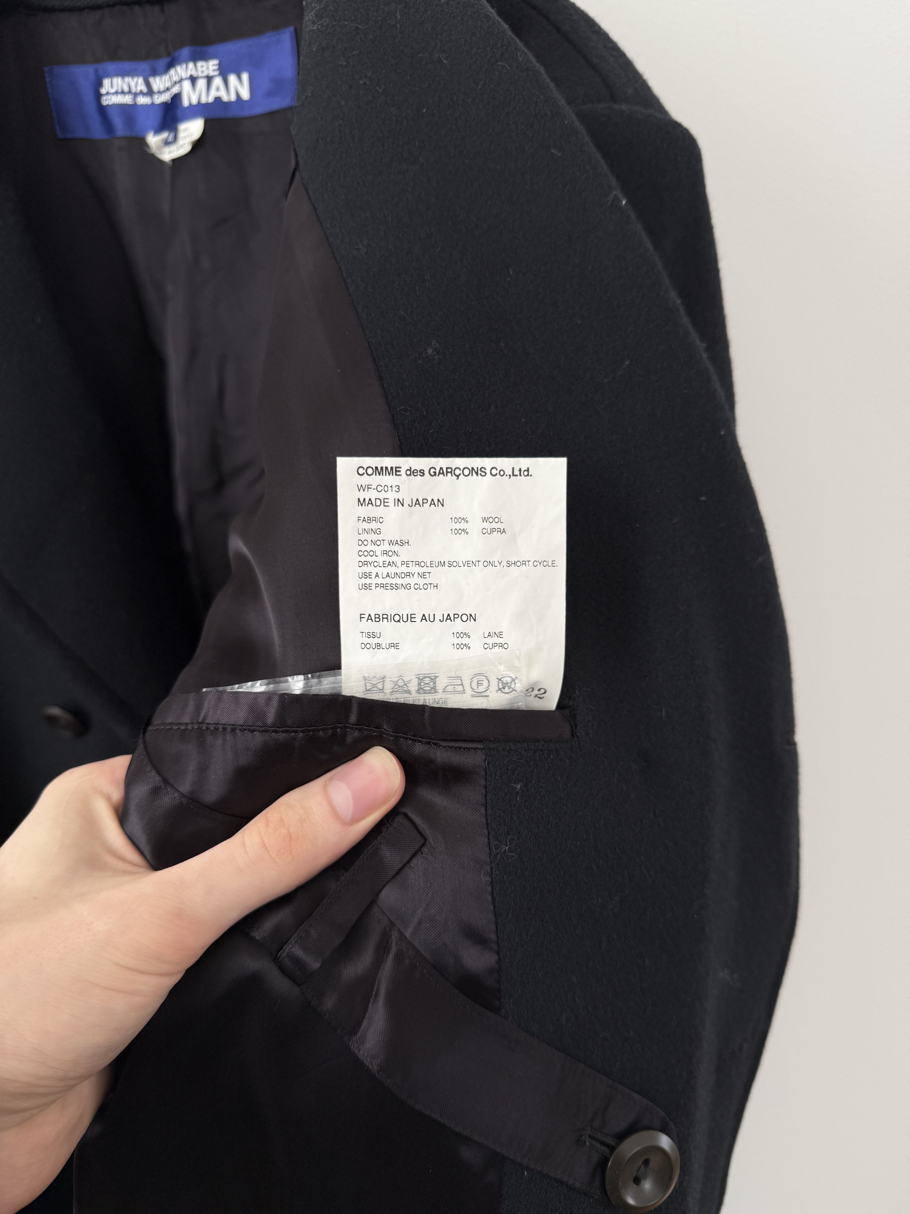 Junya Watanabe Comme Des Garcons MAN Wool Double Breasted Overcoat Size US XL / EU 56 / 4 - 15 Thumbnail