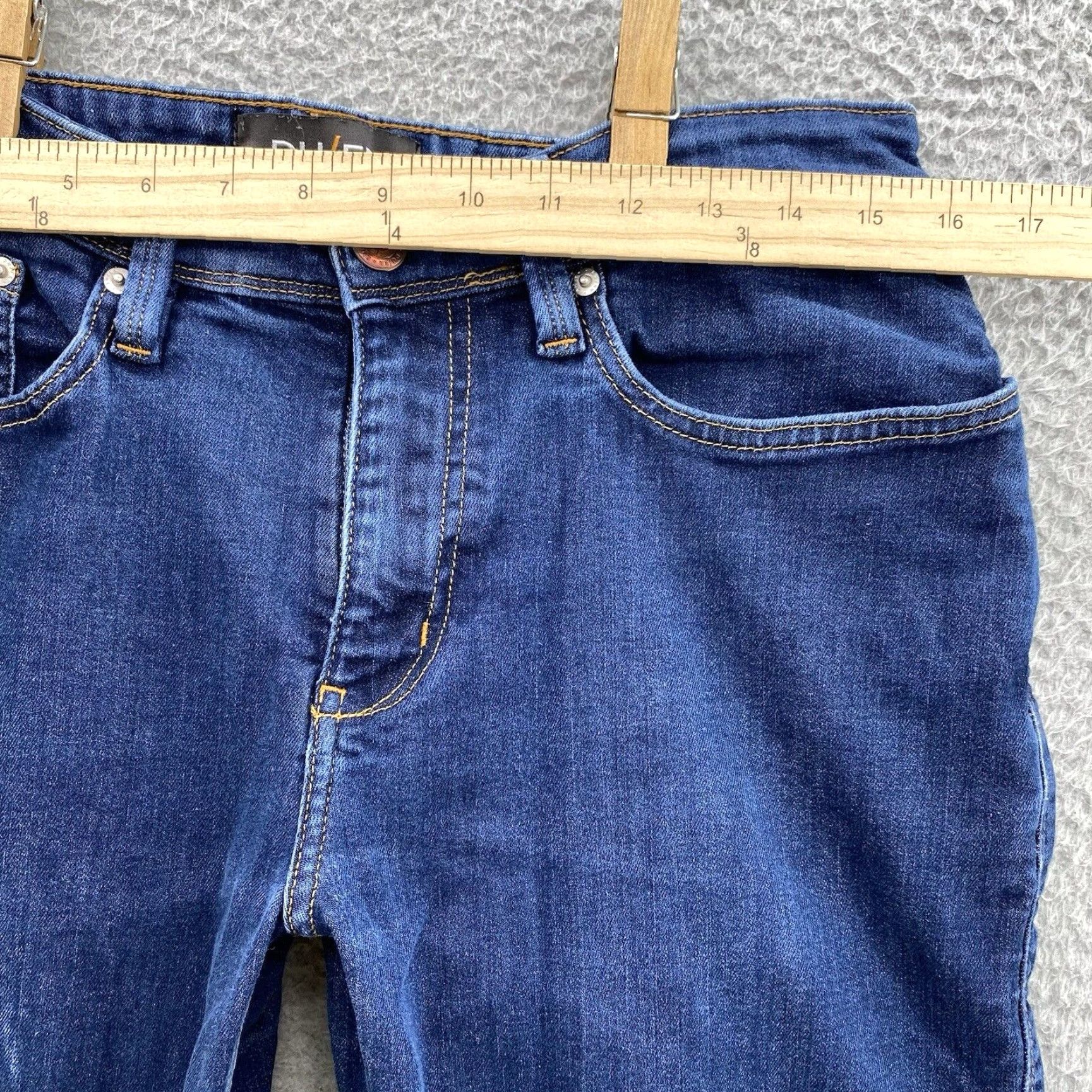 Denime Du/er Jeans Mens 32x28 L2X Relaxed Taper Dark Wash Denim Stretch Size US 32 / EU 48 - 3 Thumbnail