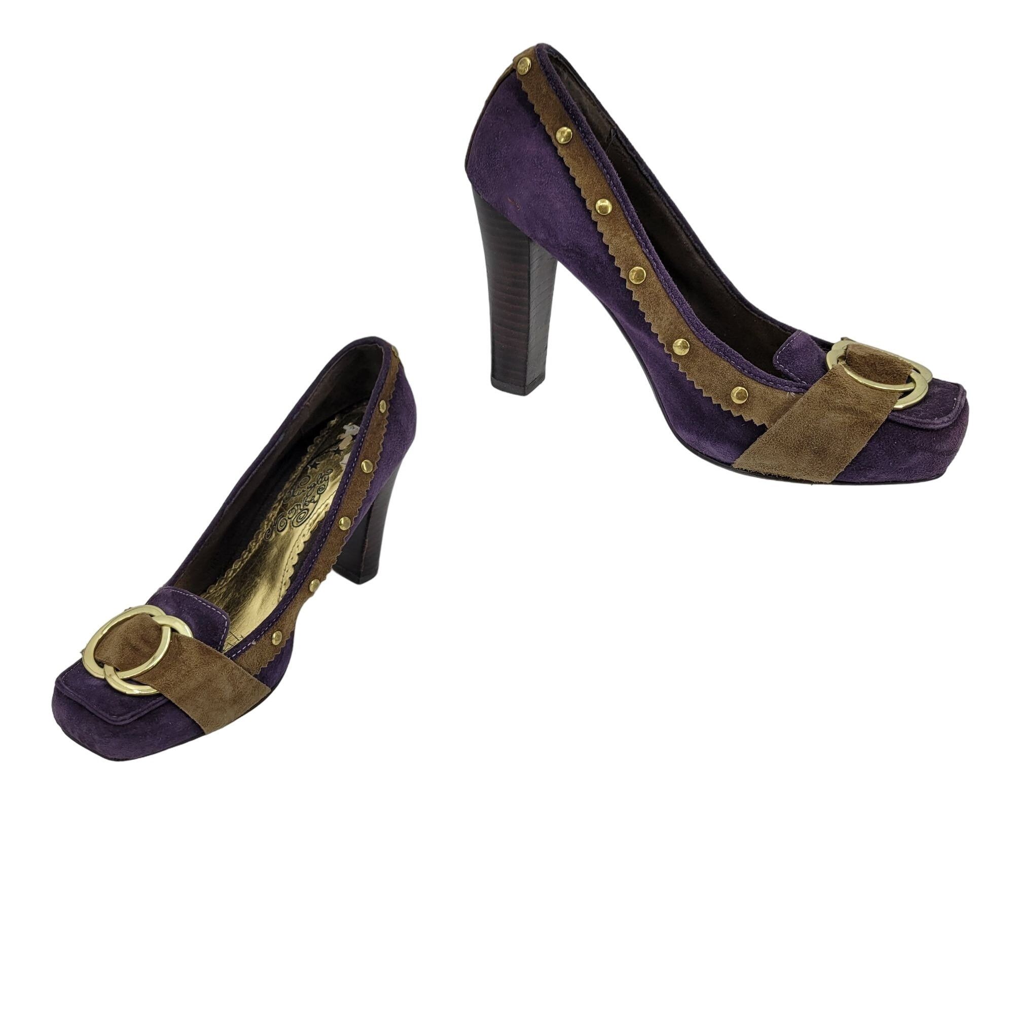 Other Naughty Monkey Heels Pumps Leather Purple Pirate Witchcore G Size US 8.5 / IT 38.5 - 1 Thumbnail