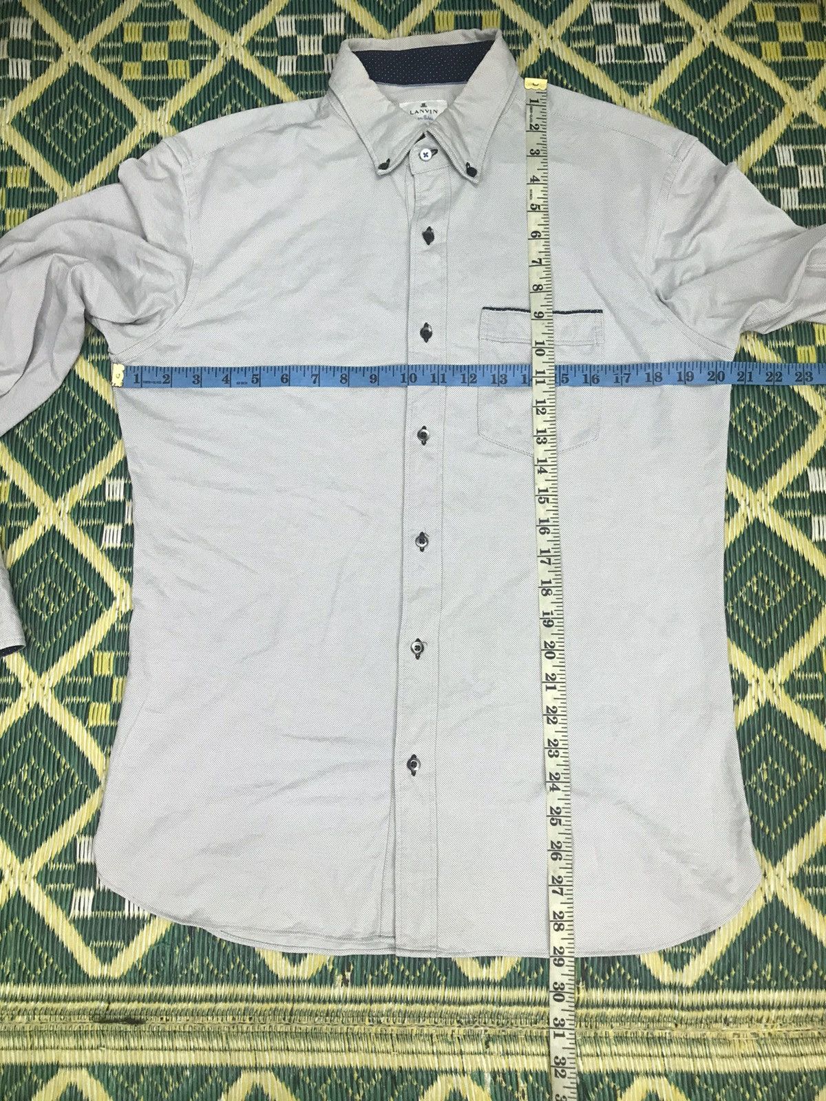 Designer × Lanvin × Vintage LANVIN Classique Shirt Gray Cotton Men's Button Up Size 50 Size US L / EU 52-54 / 3 - 9 Thumbnail