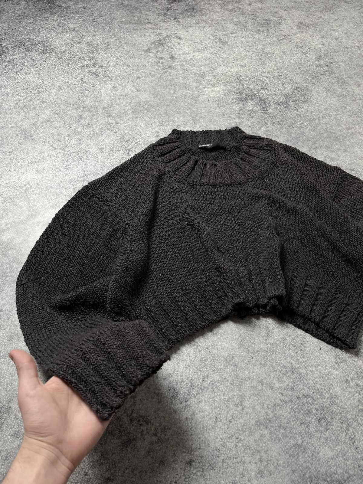 Rundholz 🔥90'S RUNHOLZ BLACK LABEL GOTHIC CROPPED KNIT SWEATER Size S / US 4 / IT 40 - 1 Thumbnail