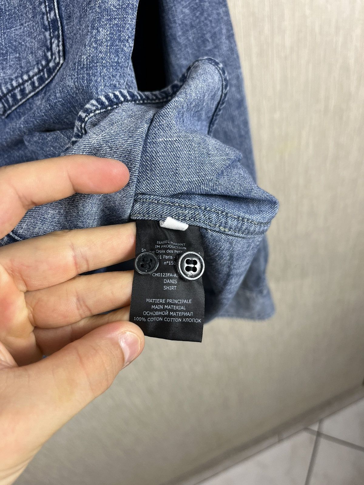 Isabel Marant × Isabel Marant Etoile Isabel Marant Etoile Danis denim shirt washed acid pockets Size M / US 6-8 / IT 42-44 - 14 Thumbnail