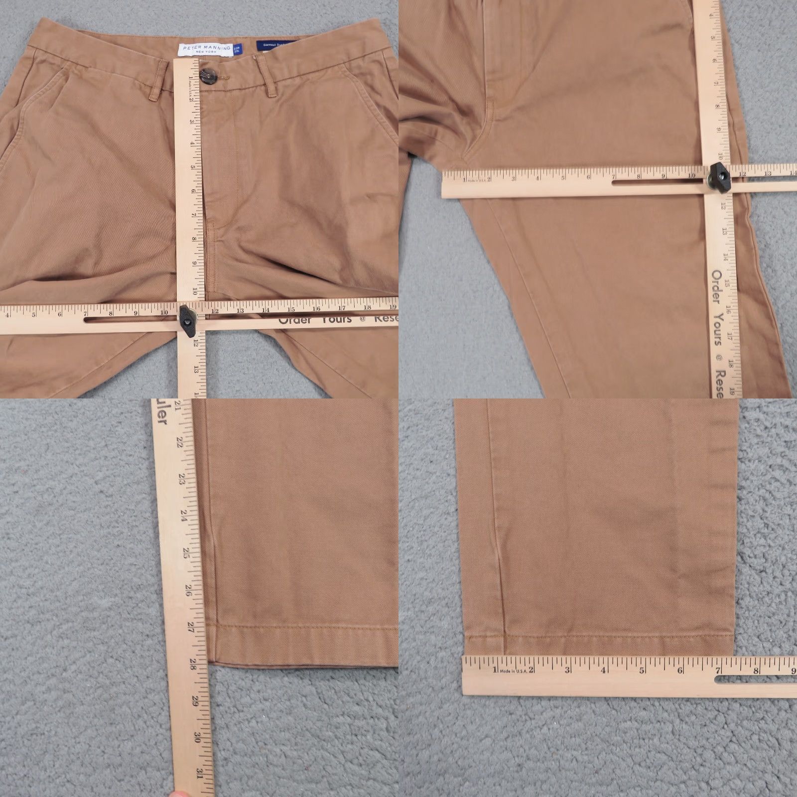 Vintage VINTAGE Peter Manning Pants Mens 33x28 Tobacco Brown Garment Dyed Chinos 5 Pocket Twill Shirt? Size US 33 - 9 Thumbnail
