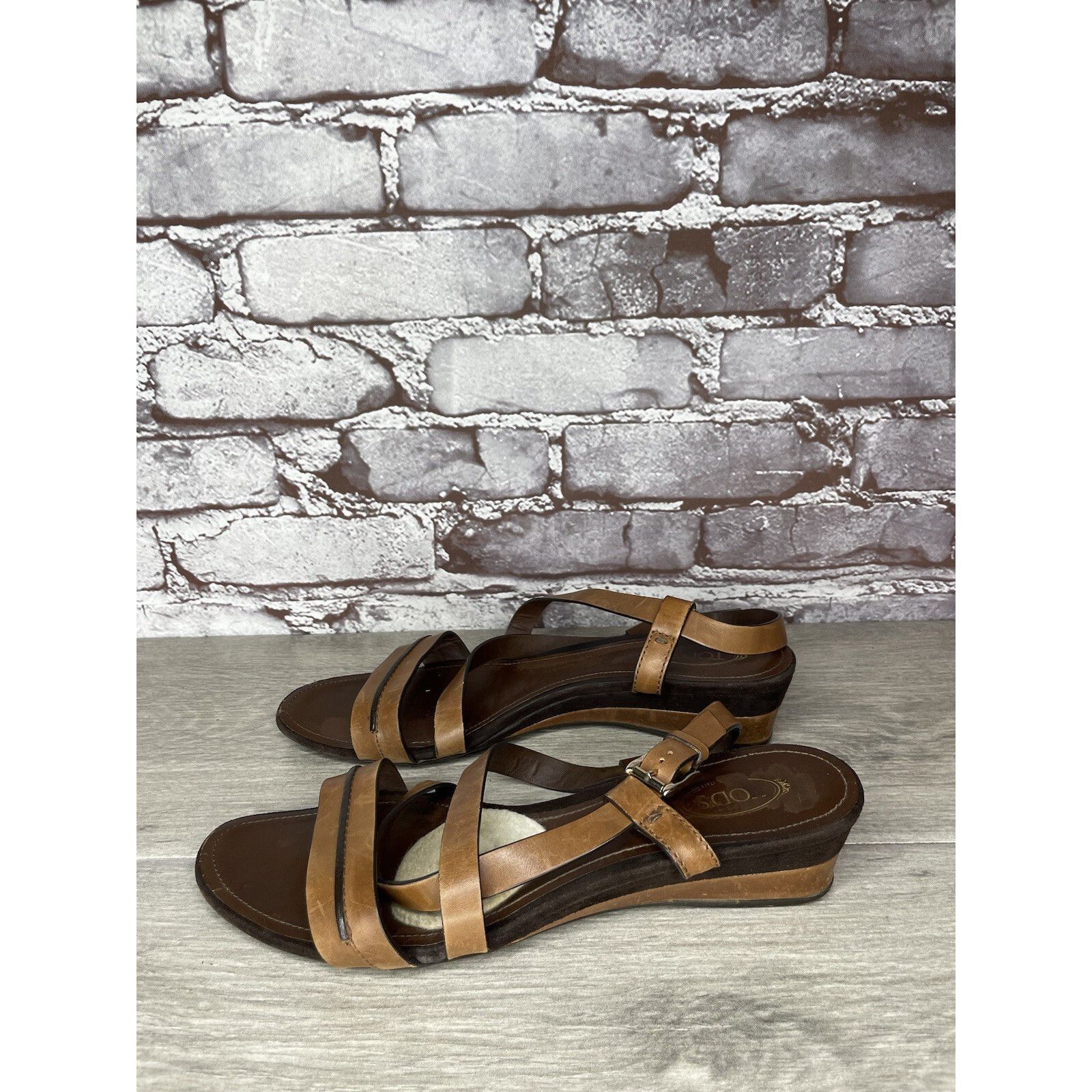 Tod's Tod's Brown Leather Wedge Strappy Ankle Strap Sandals Women Size US 9.5 / IT 39.5 - 15 Thumbnail