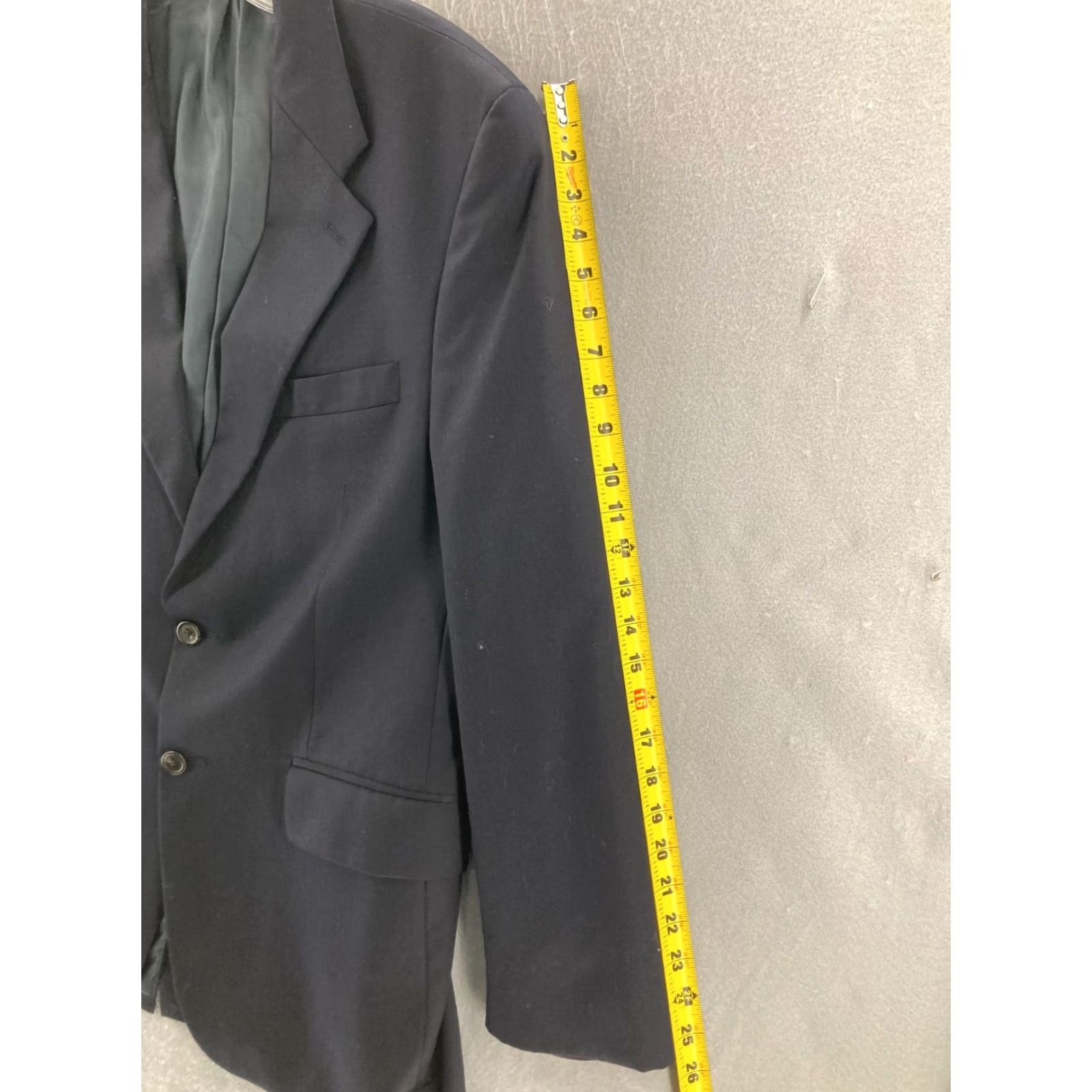 Ralph Lauren VINTAGE Ralph Lauren Blazer Mens 40R Wool Notch Lapel Two-Button Single-Breasted Blue Dress Sport Coat Size 40R - 5 Thumbnail