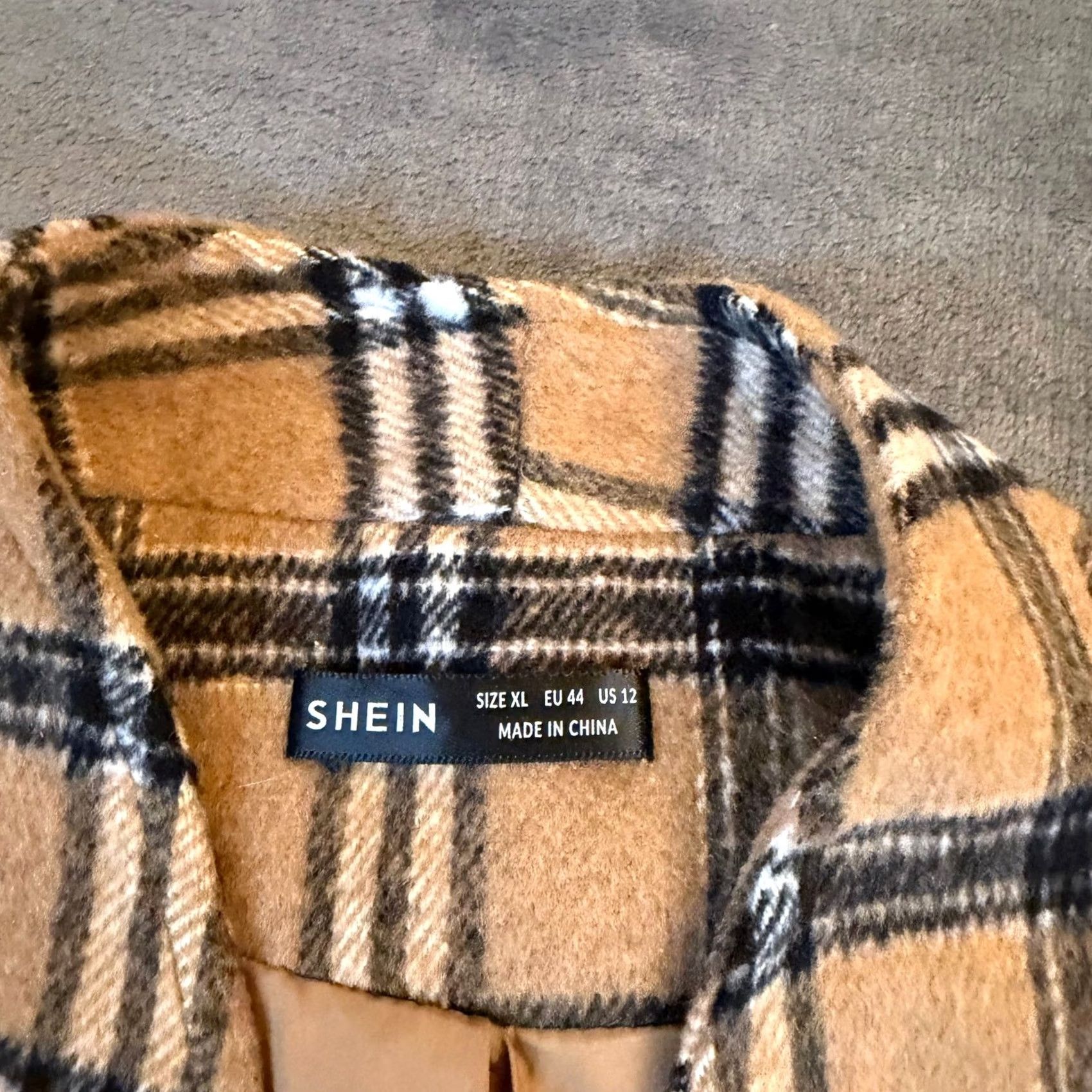 Shein SHEIN Plaid Open Front Blazer Jacket Womens XL Tan Brown Lightweight Lined Collared Casual Office Check Vintage: No Size XL / US 12-14 / IT 48-50 - 2 Thumbnail