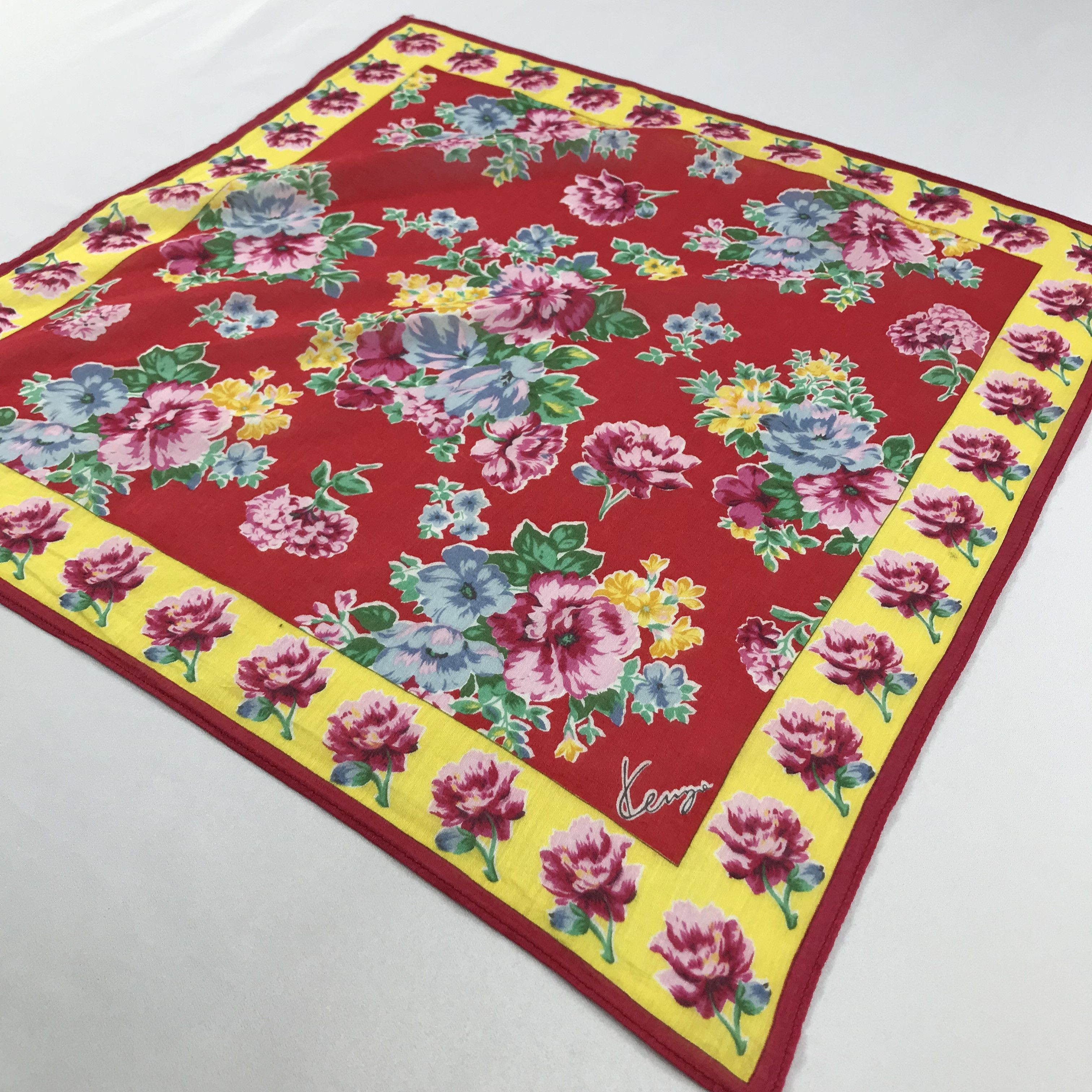 Kenzo × Vintage Kenzo Bandana / Handkerchief / Neckerchief - S2342 Size ONE SIZE - 2 Thumbnail