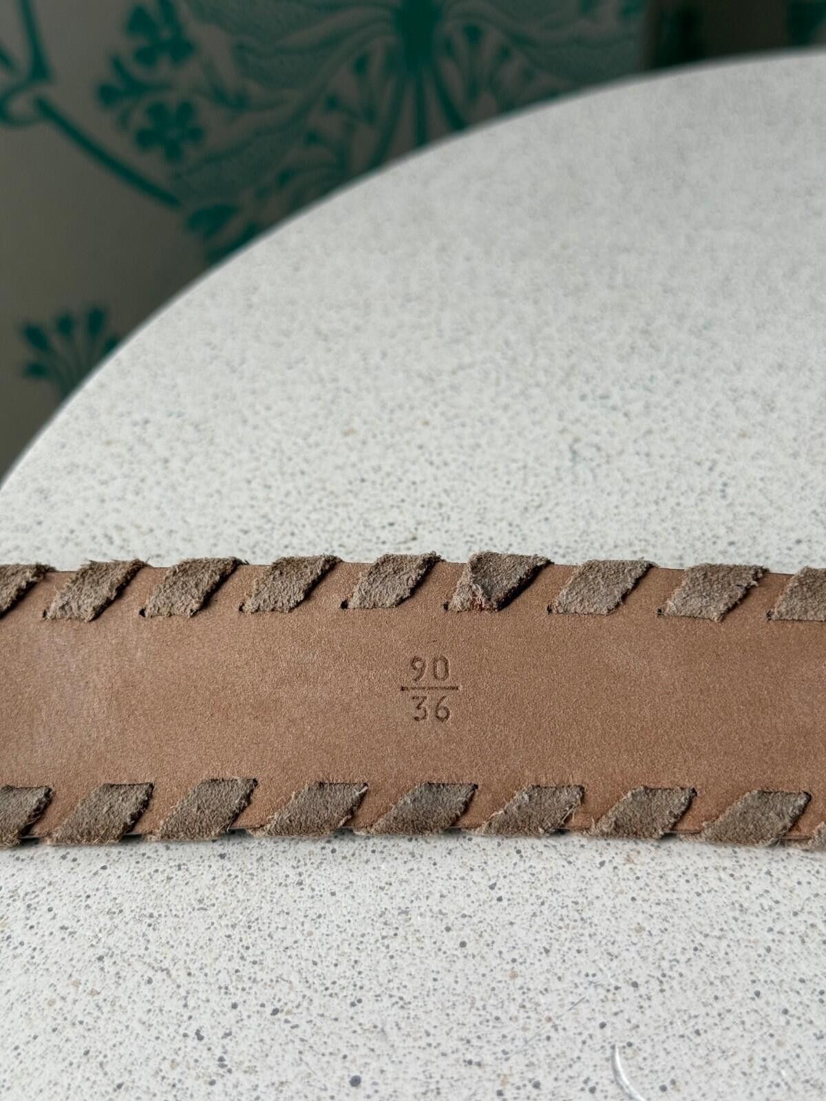Prada Vintage Prada Suede Beige Logo Belt Size 90/36 Size ONE SIZE - 7 Thumbnail