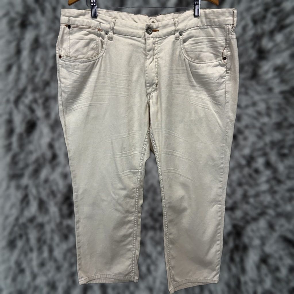 Tommy Bahama Tommy Bahama Pants 40x27 Beige Linen Blend 5 Pocket Flat Front Casual Beach Travel Preppy Tropical Mens Size US 40 / EU 56 - 1 Thumbnail