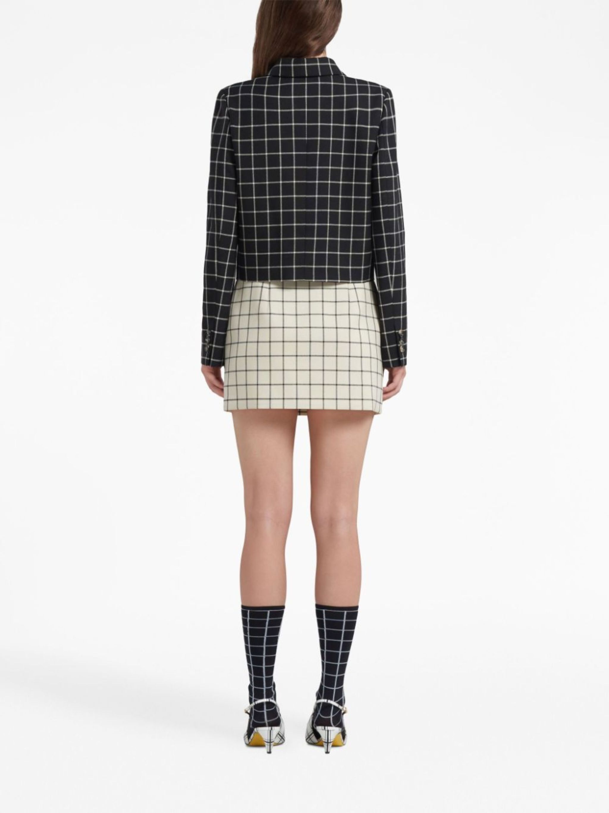 Marni o1w1db10824 Checked Jacket in Black White Size M / US 6-8 / IT 42-44 - 4 Thumbnail