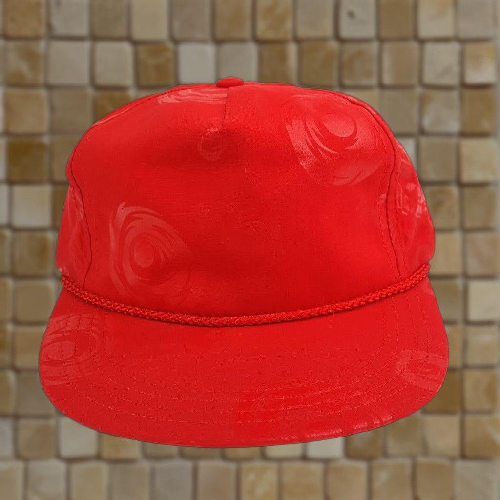 Vintage VINTAGE Town Talk Trucker Hat Men Adjustable Strap USA Made Red 80s Cap Swirl Embroidered Size ONE SIZE - 1 Thumbnail