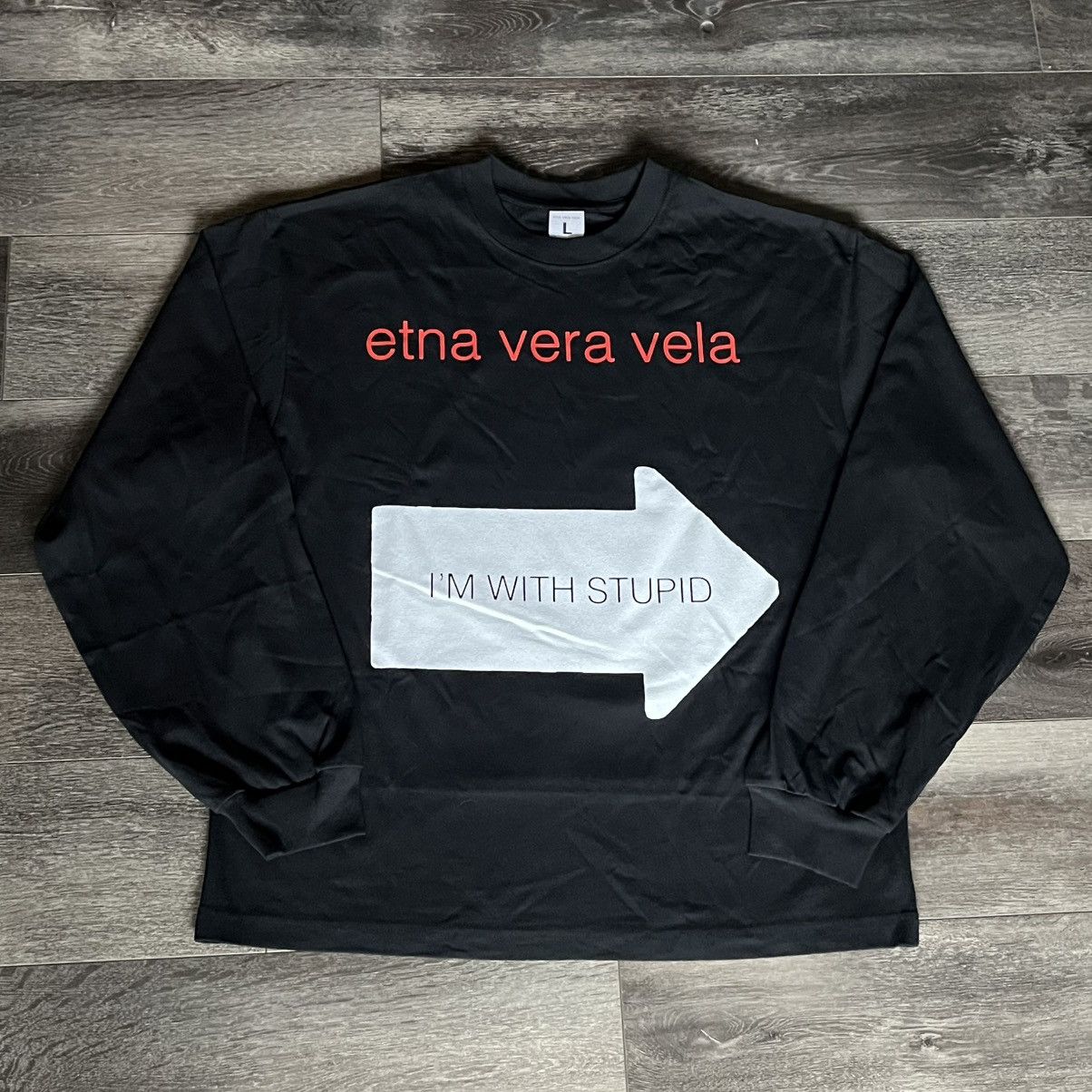 Drain Gang × Sad Boys Fakemink Etna Vera Vela I’m With Stupid Longsleeve Tee Shirt Size US L / EU 52-54 / 3 - 1 Thumbnail