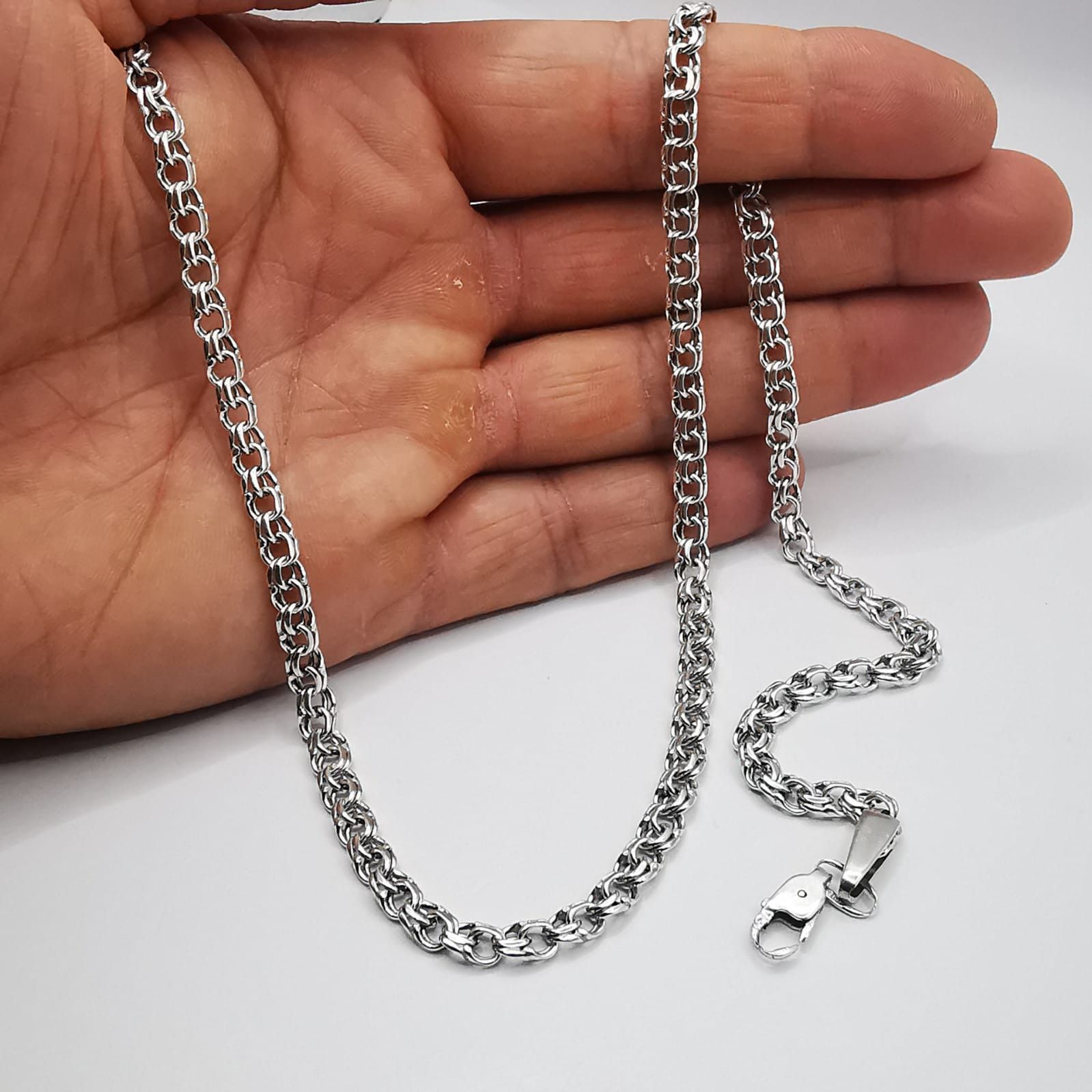 Sterling Silver Vintage Jewelry Chain, 925 Sterling Silver, Signed 20,44g Size ONE SIZE - 3 Thumbnail