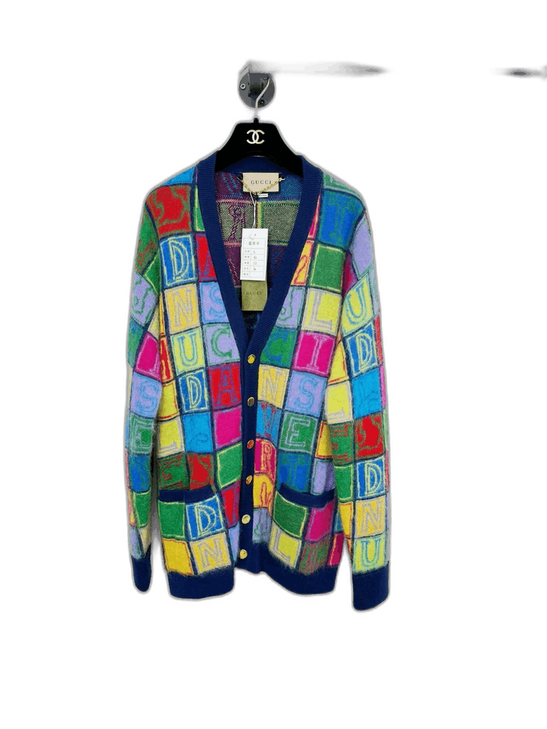 Gucci Gucci Multicolor Checkerboard Cardigan S Size S / US 4 / IT 40 - 1 Thumbnail