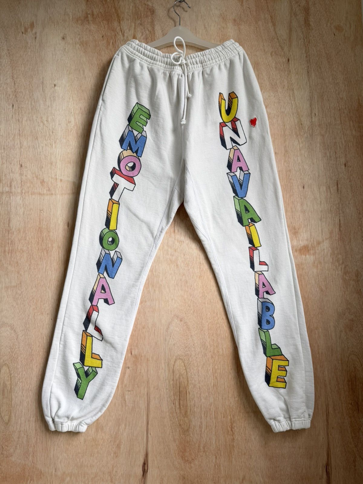Emotionally Unavailable "EMOTIONALLY UNAVAILABLE" Block Letter Sweatpants Size US 34 / EU 50 - 2 Thumbnail