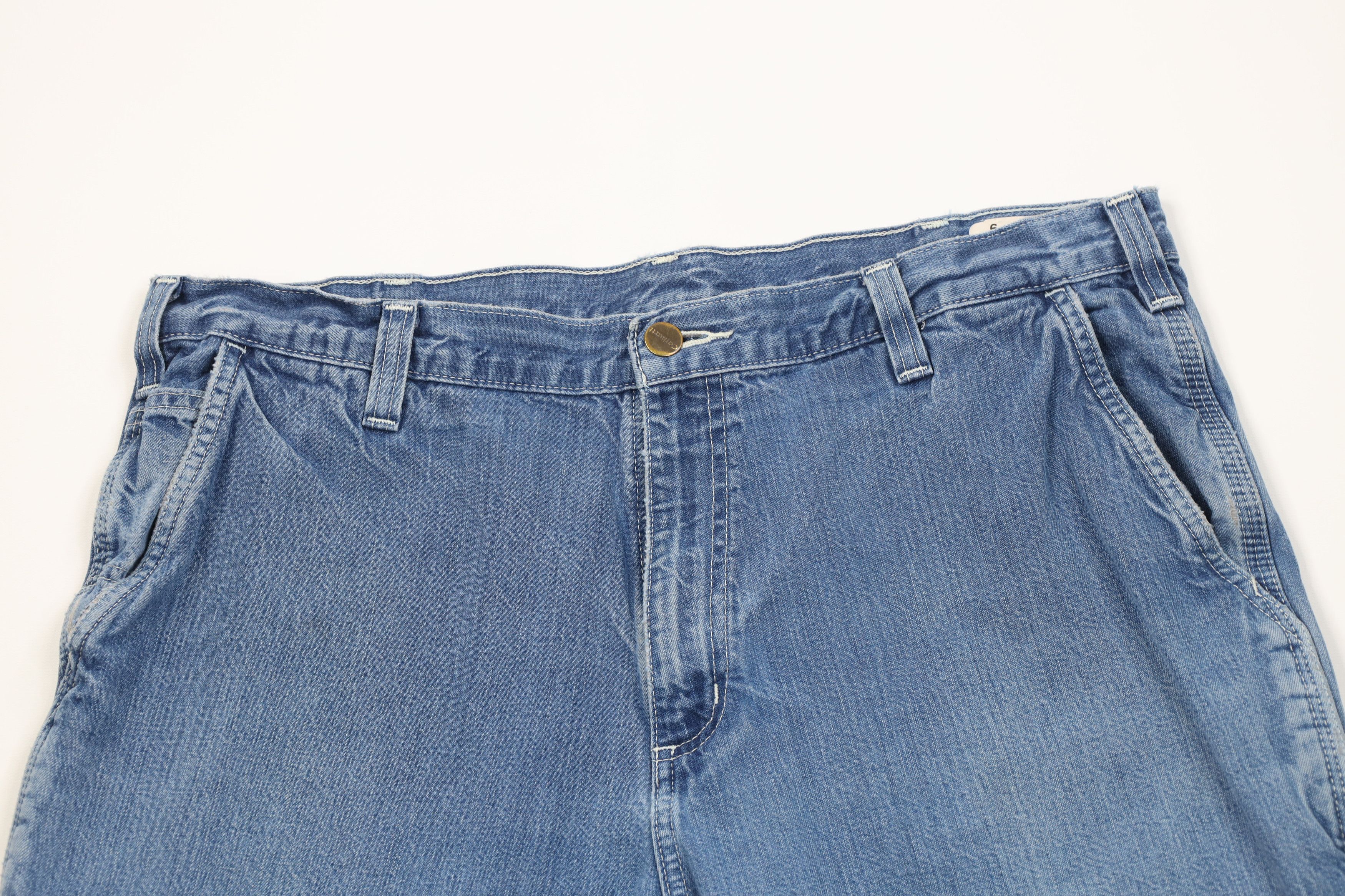 Carhartt Vintage Carhartt Wide Leg Dungaree Denim Jeans Blue Cotton Size US 36 / EU 52 - 2 Thumbnail