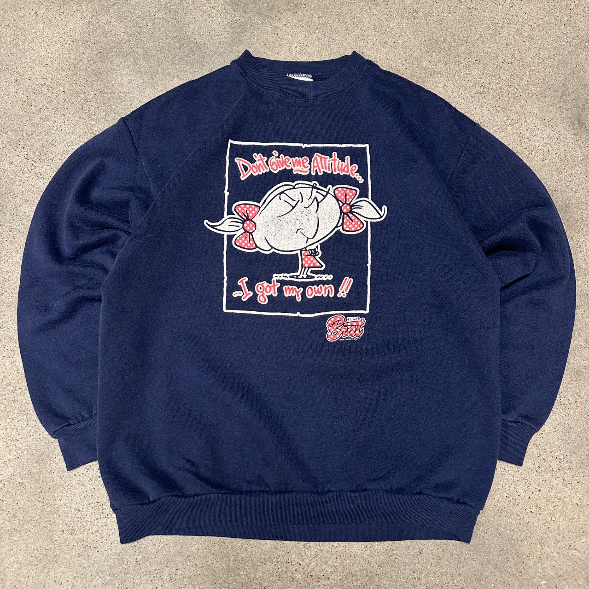 Vintage Vintage 1996 Total Brat Don’t Give Me Attitude Sweatshirt Size US L / EU 52-54 / 3 - 1 Thumbnail