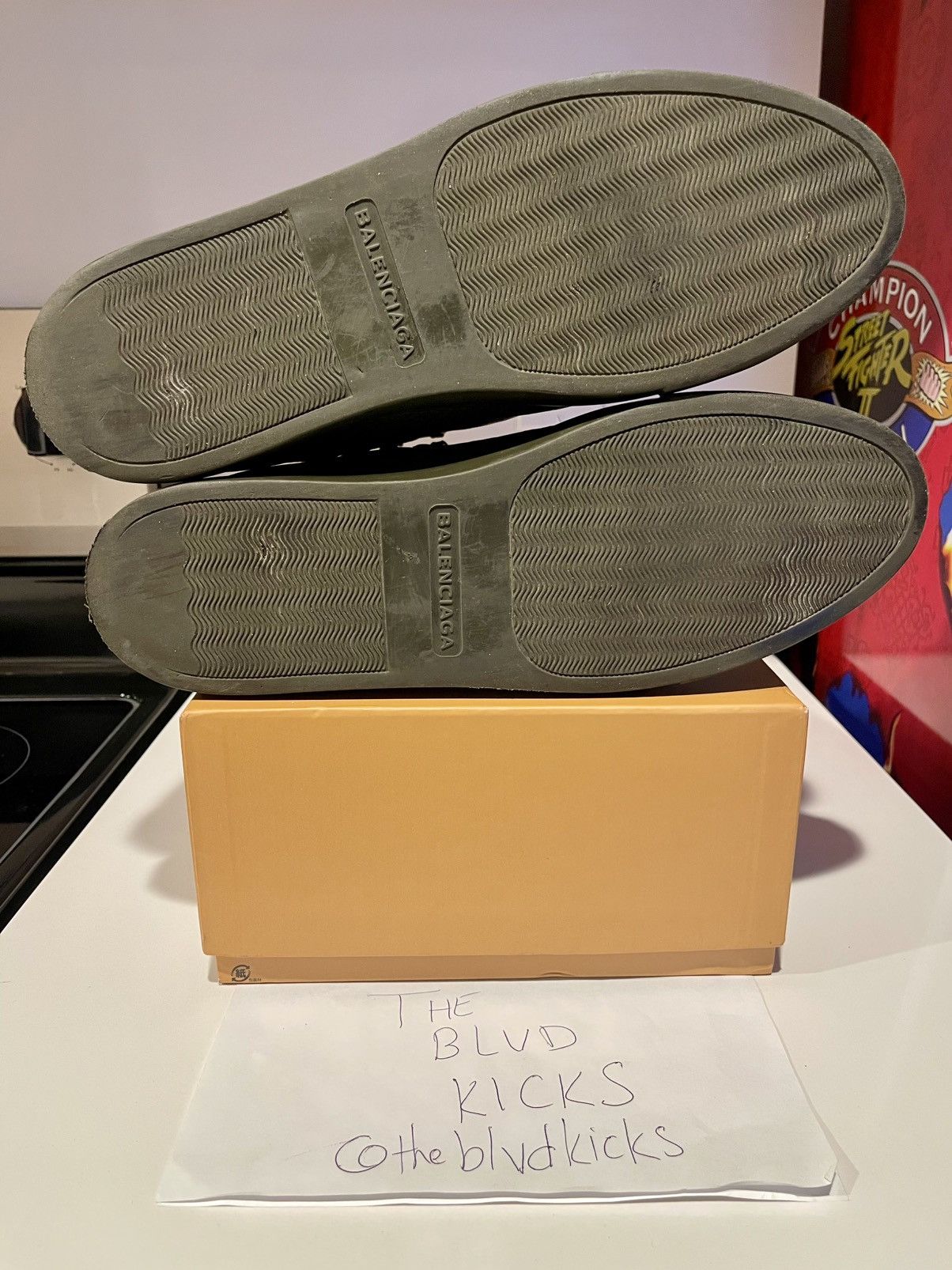 Balenciaga Balenciaga Arena High Top Leather Sneaker Olive Green Size US 13 / EU 46 - 7 Thumbnail