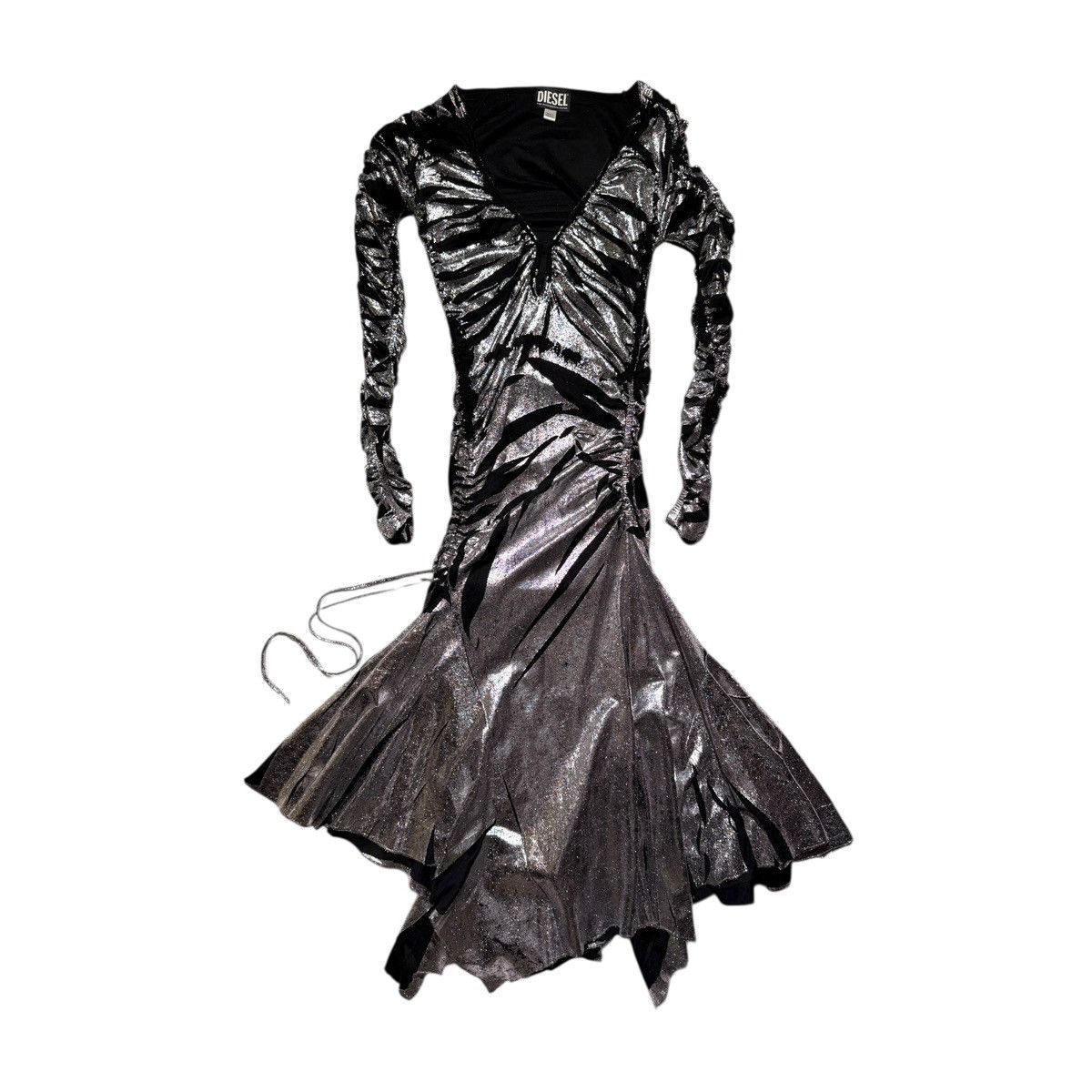 Diesel D-rilt Metallic asymmetric dress | Grailed