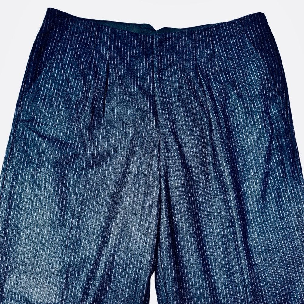 Free People NWT New $168 Free People Navy Striped Wool Blend Pants Size Size 34" / US 12 / IT 48 - 4 Thumbnail
