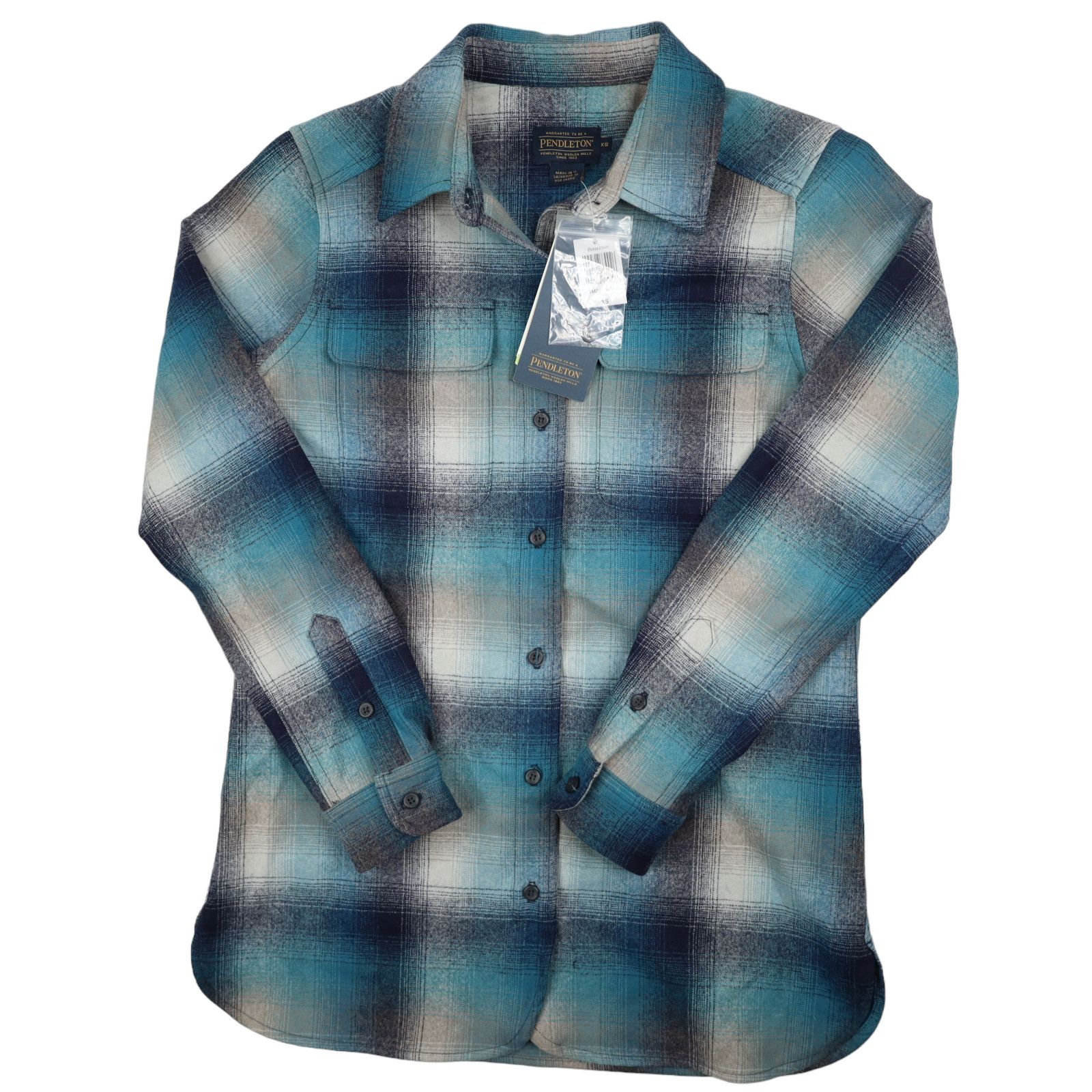 image of NWT Pendleton Shadow Plaid Wool Flannel Shirt, Men's (Size XS)