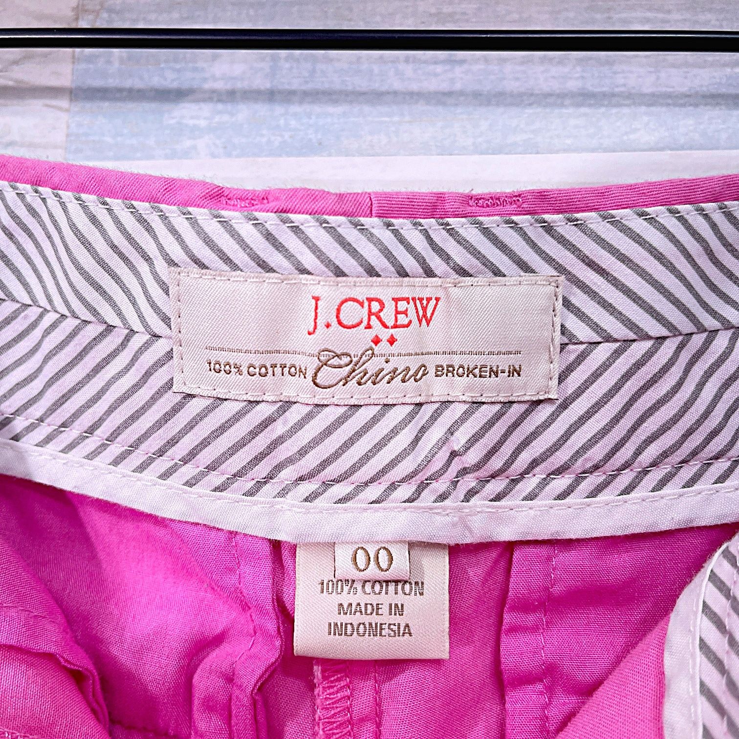 J.Crew J CREW Broken In Chino Shorts Pink Mid Rise Womens 00 Size 24" / US 00 / IT 34 - 4 Thumbnail