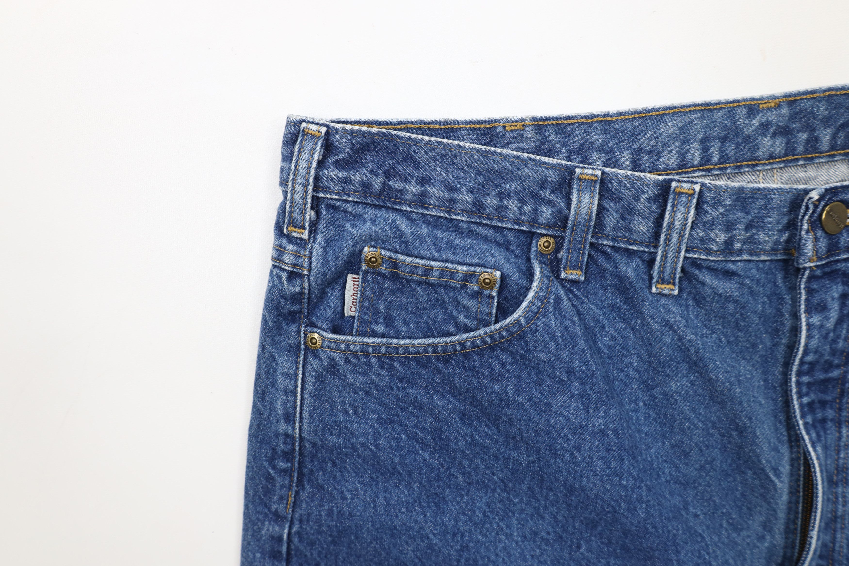 Carhartt × Vintage Vintage Y2K Carhartt Spell Out Tapered Leg Denim Jeans Blue Size US 44 / EU 60 - 7 Thumbnail
