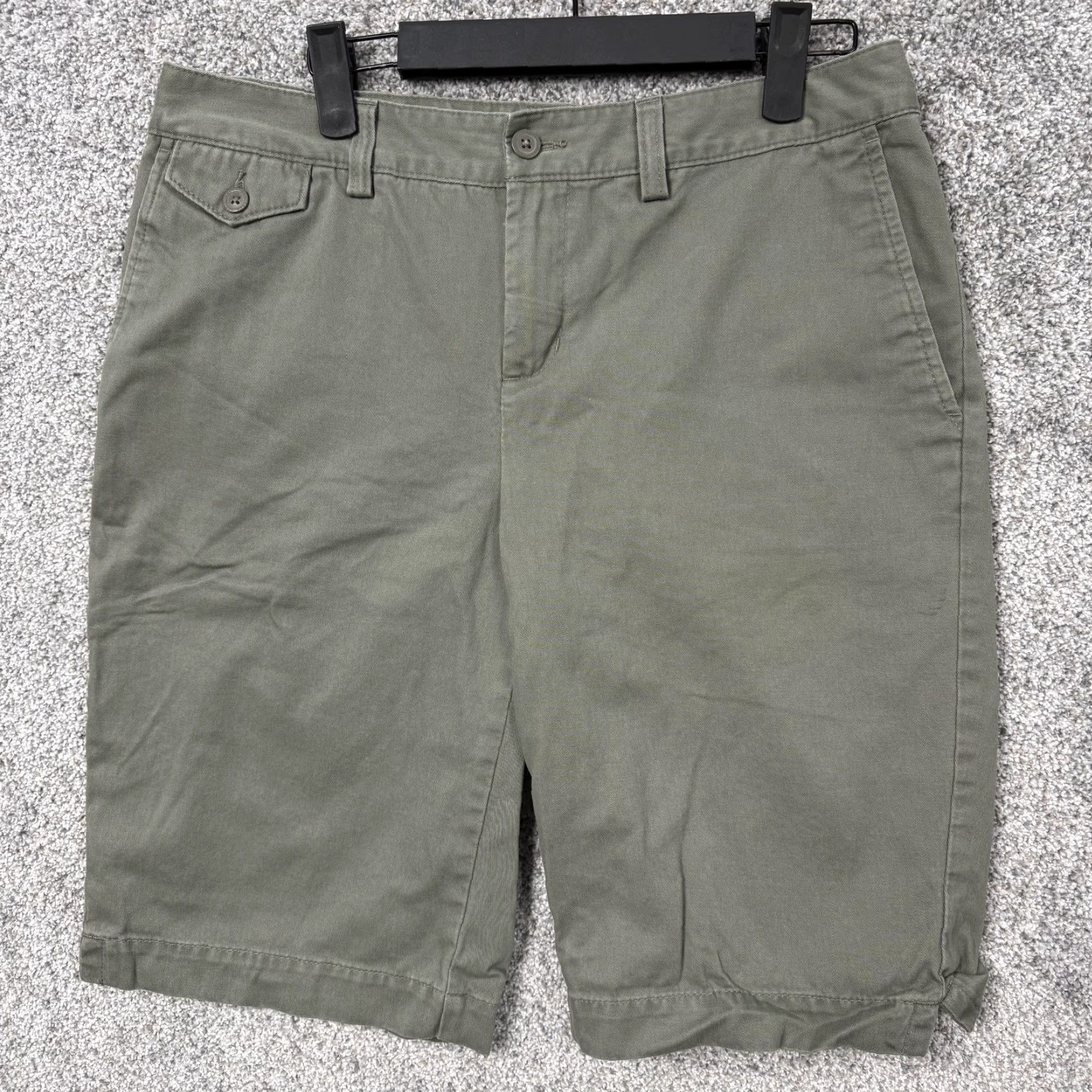 Eddie Bauer Eddie Bauer Bermuda Shorts Women 6 Mercer Fit Casual 100% Cotton Twill Green Sage Front Zip Button Pockets Womens Size 28" / US 6 / IT 42 - 2 Thumbnail