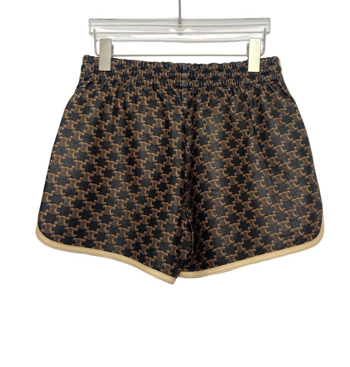 Celine CELINE Logo Print Lace-up Leather Loose Casual Shorts K26WX Size 28" / US 6 / IT 42 - 2 Thumbnail