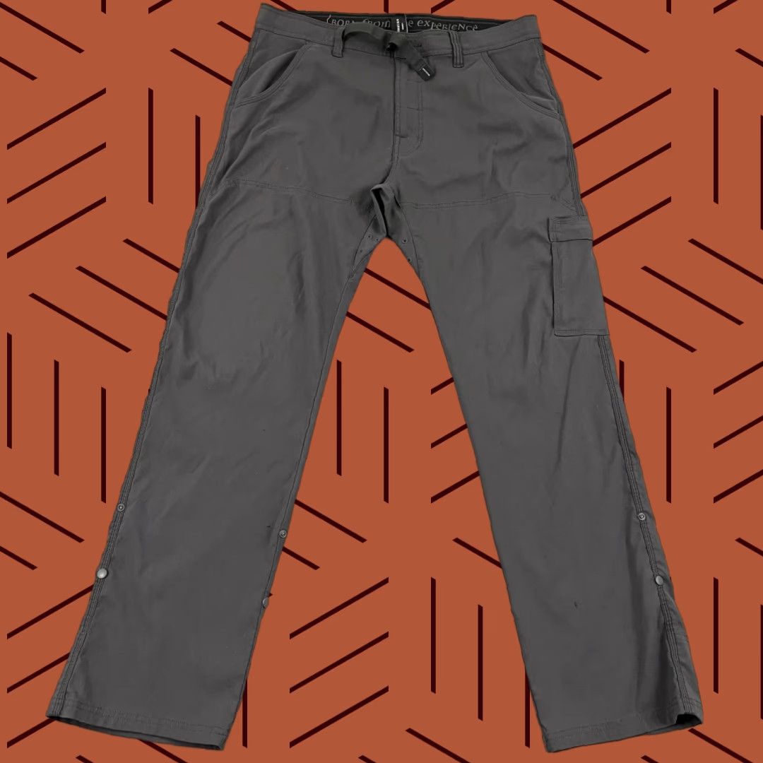 Prana Prana Pants Mens 34 x 31 Gray Belted Stretch Hiking Trekking Trail Roll Up Size US 34 / EU 50 - 1 Thumbnail