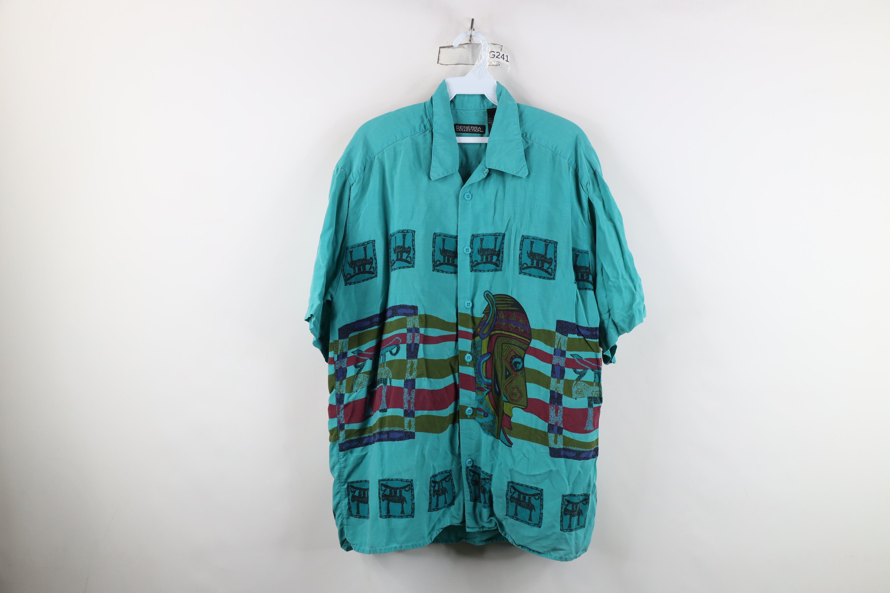 Vintage Vintage 90s Streetwear Cave Art Looped Collar Button Shirt Size US M / EU 48-50 / 2 - 1 Thumbnail