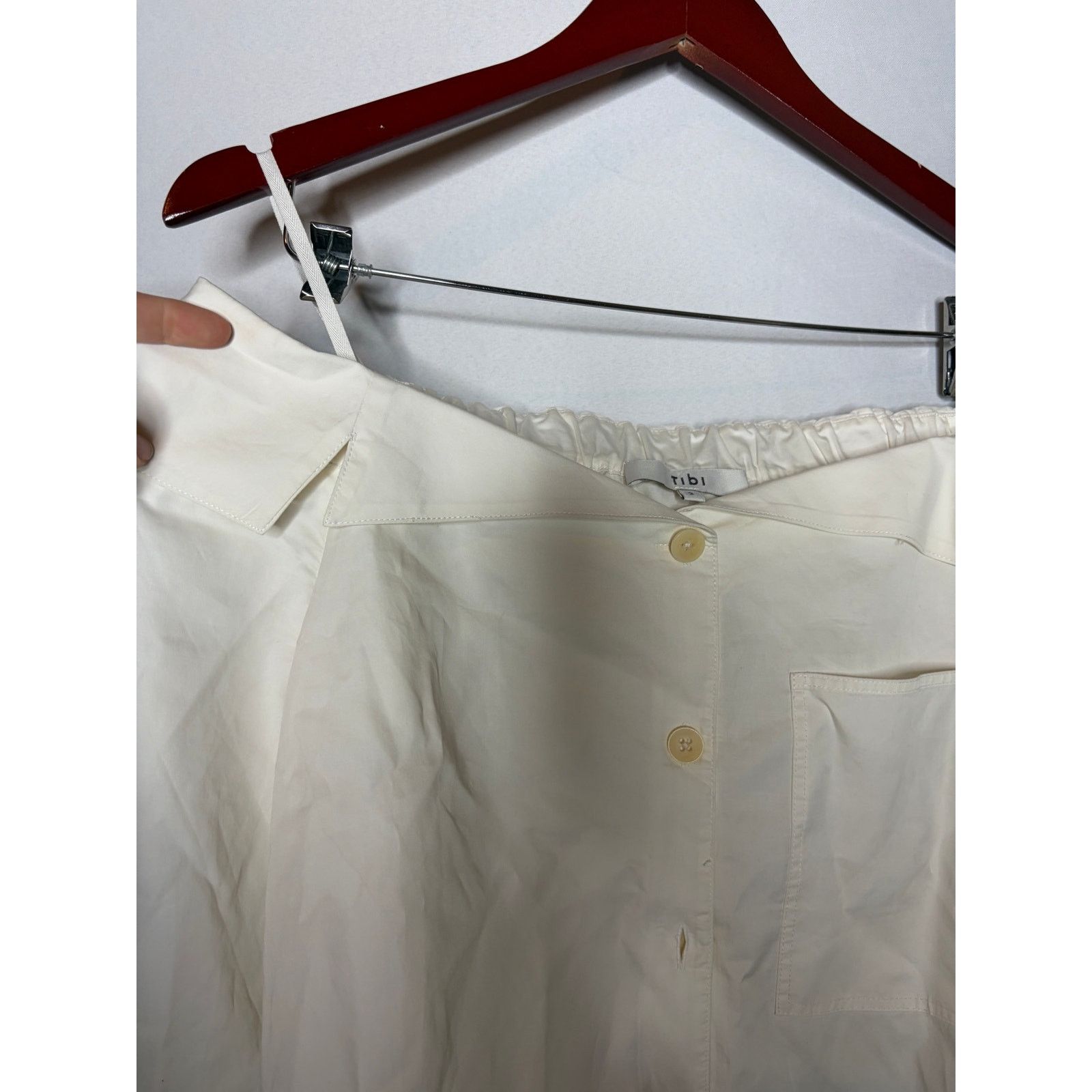 Tibi Tibi white off shoulder button down blouse shirt sz 2 Size XS / US 0-2 / IT 36-38 - 4 Thumbnail