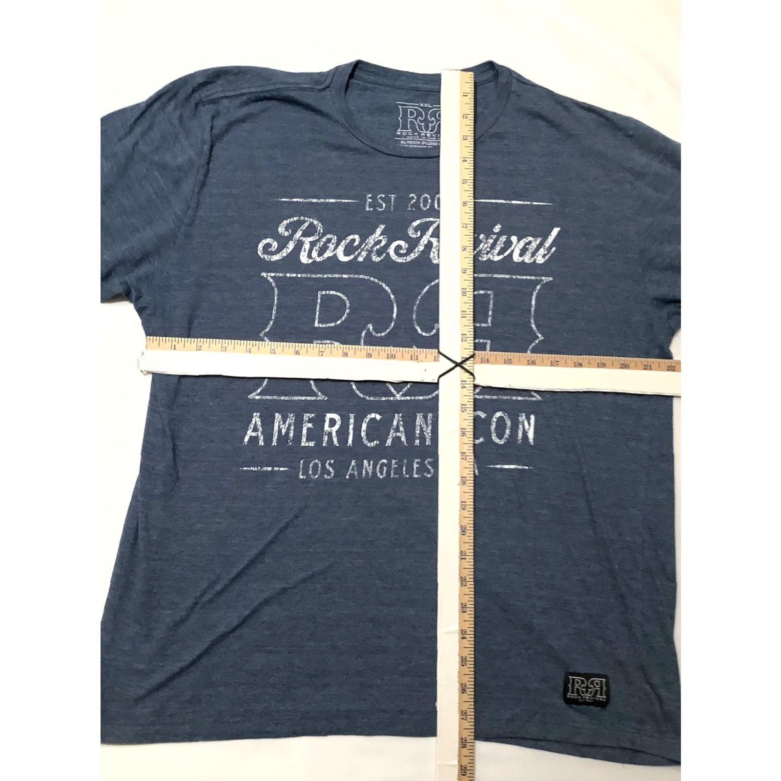 Vintage Rock Revival Shirt Mens 2XL Blue American Icon Graphic Tee Tagless LA USA Size US XXL / EU 58 / 5 - 7 Thumbnail