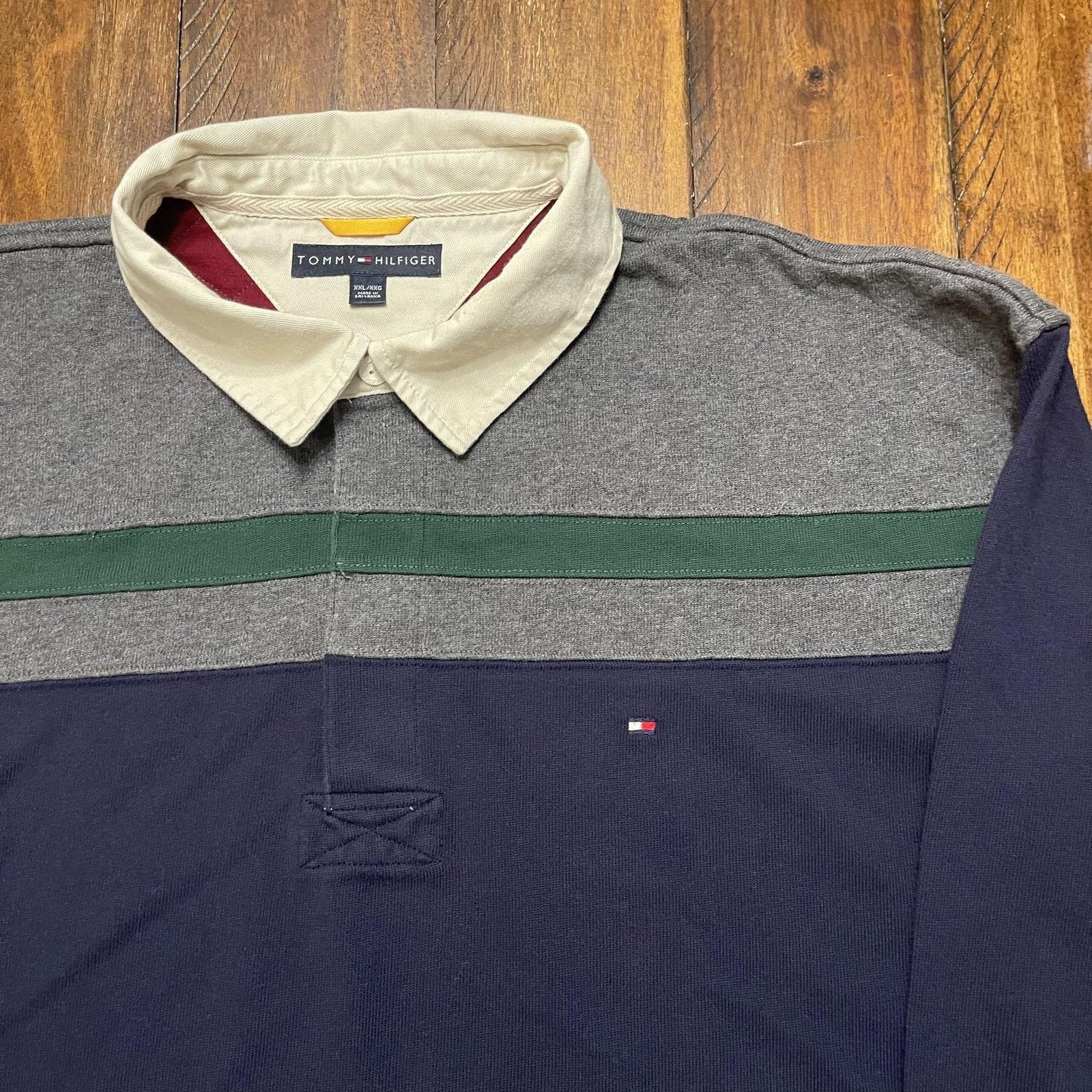Tommy Hilfiger Tommy Hilfiger Shirt XXL Rugby Long Sleeve Flag Colorblock Size US XXL / EU 58 / 5 - 3 Thumbnail