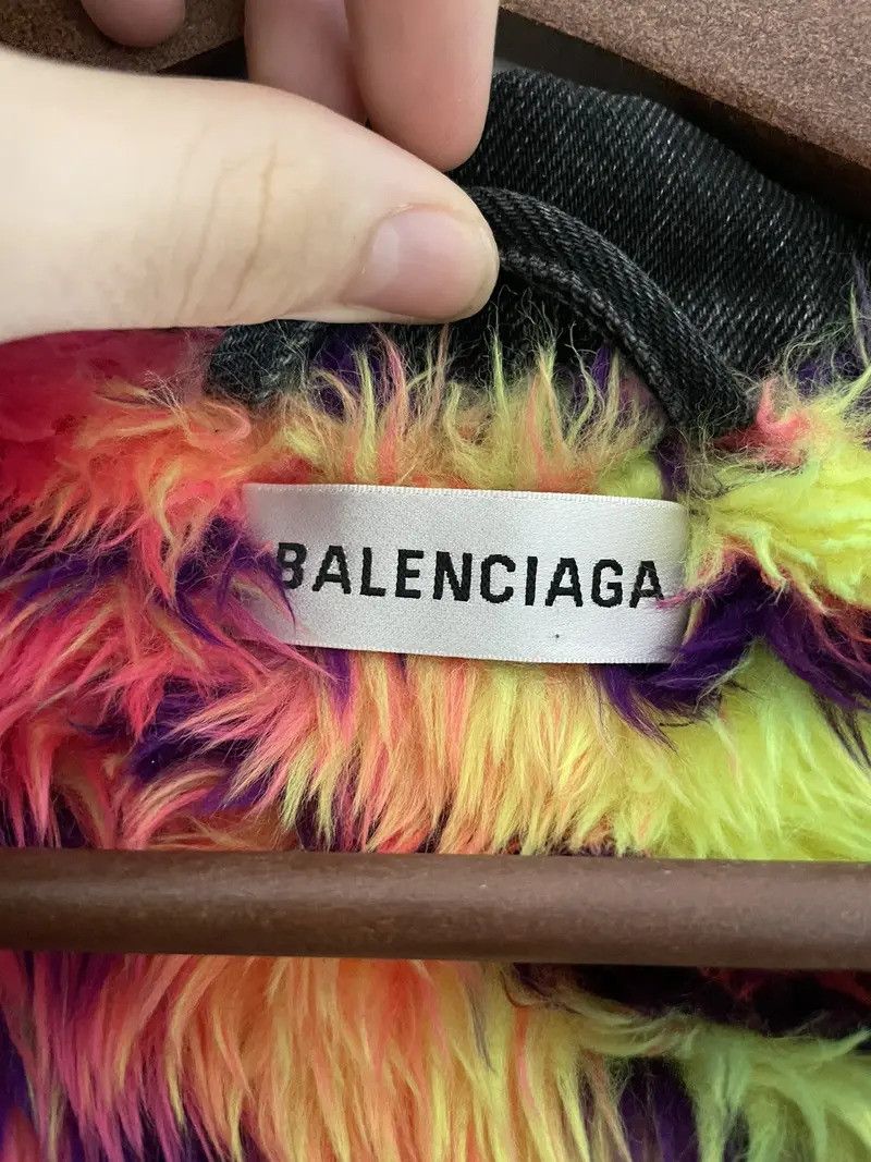 Balenciaga Balenciaga Multicolor fur lined black denim jacket Carti Size US M / EU 48-50 / 2 - 4 Thumbnail
