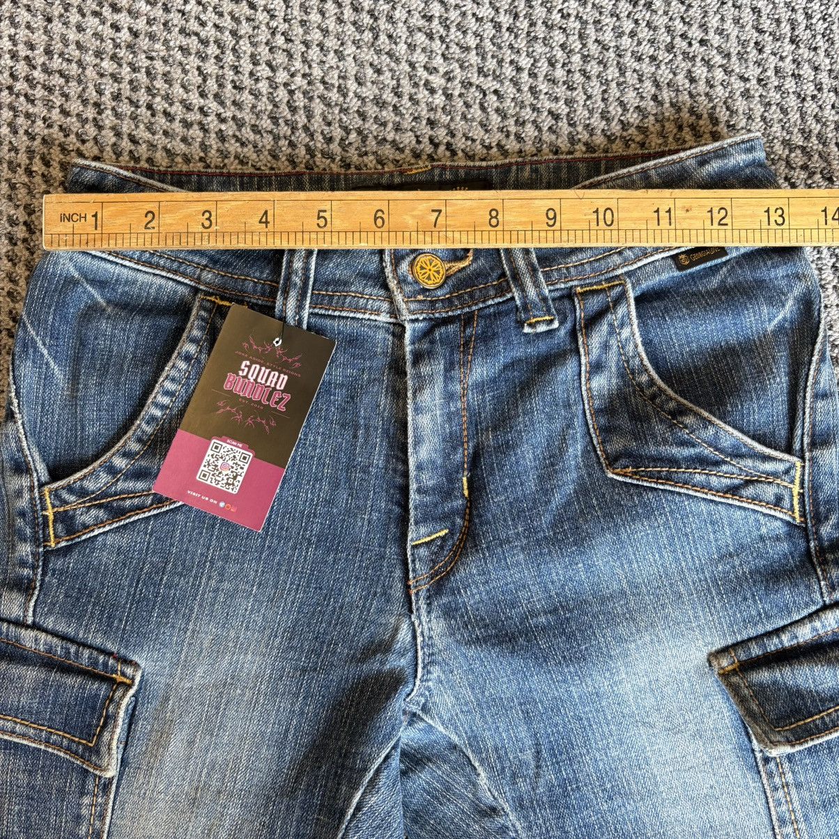 If Six Was Nine Flare Cargo Jeans Blue Denim Georgia Love Size 26’ Size 26" / US 2 / IT 38 - 17 Thumbnail