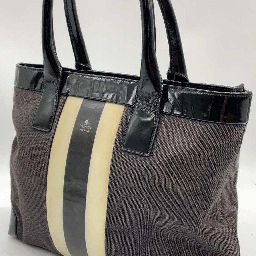 Gucci Gucci Black and Cream Structured Tote Bag Size ONE SIZE - 2 Thumbnail