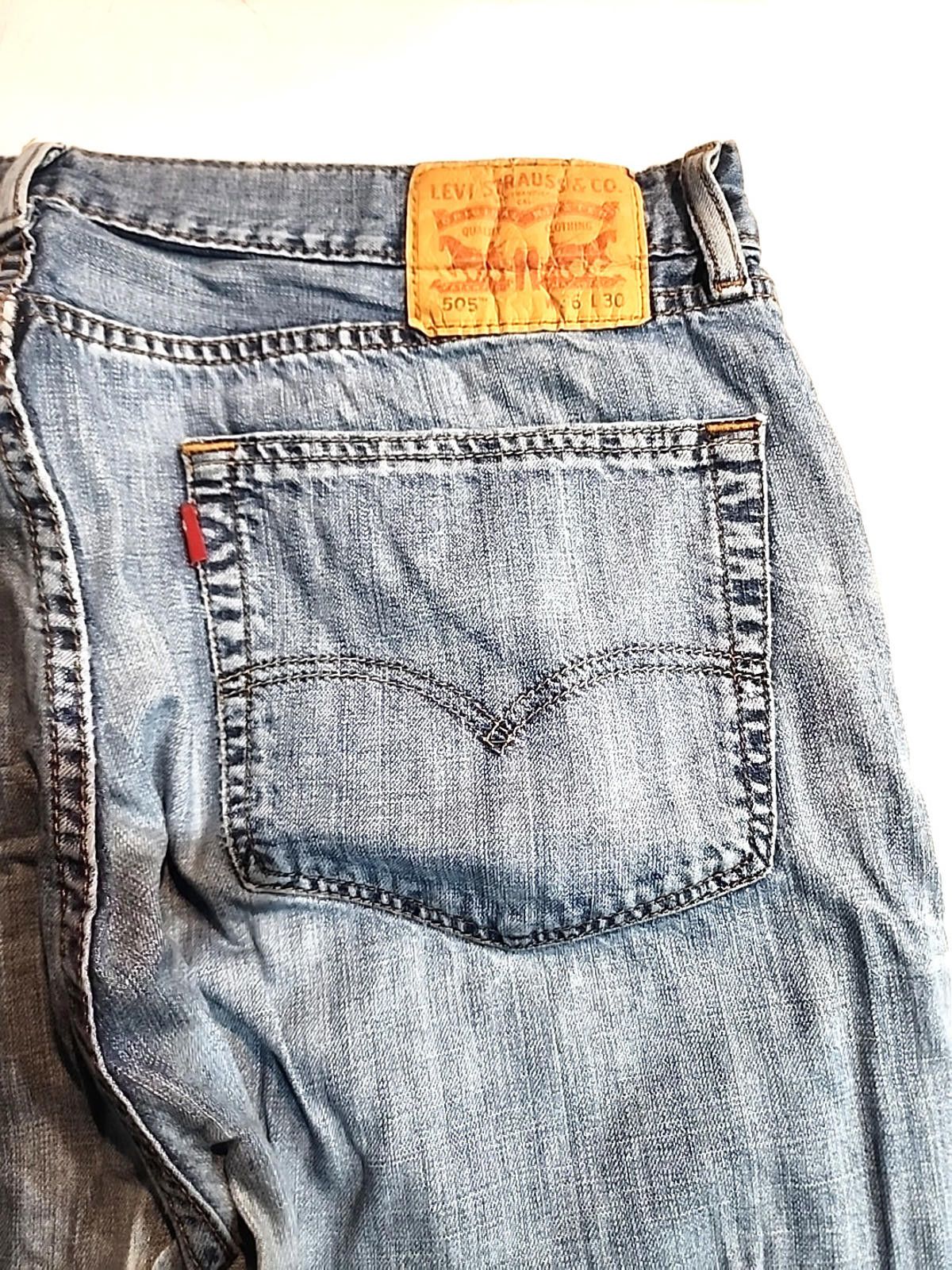 Levi's Levi's 505 Mens Jeans Actual 36x29 Blue Denim Size US 36 / EU 52 - 6 Thumbnail