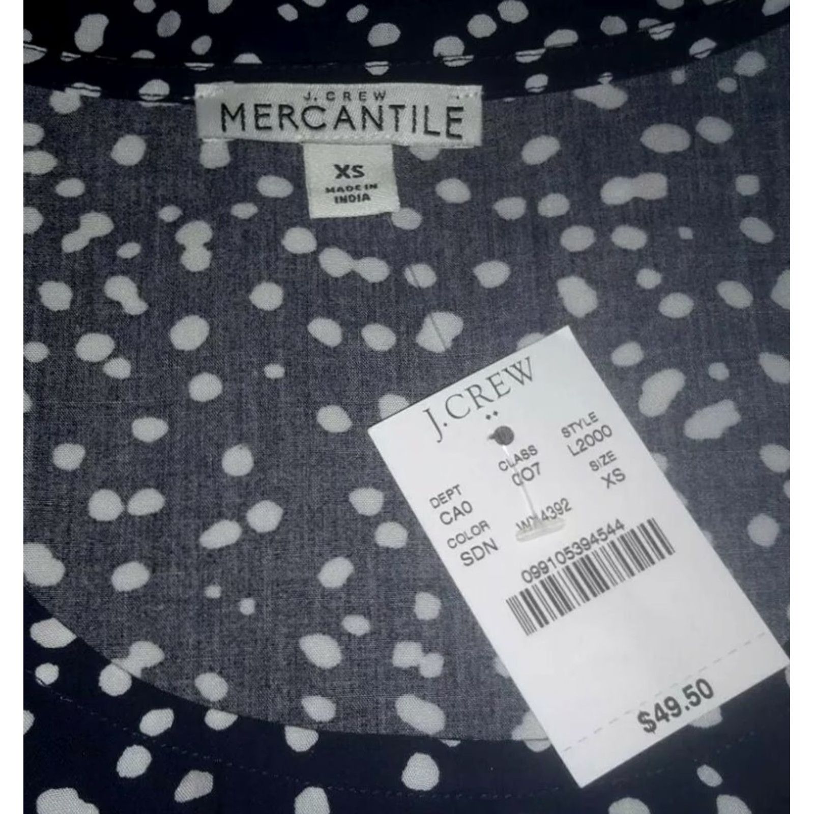 J.Crew NWT J.CREW Womens XS Navy White Polka Dot Tank Top Shirt Cami Sleeveless Scoop Neck Casual Women's XS Tank Size XS / US 0-2 / IT 36-38 - 4 Thumbnail