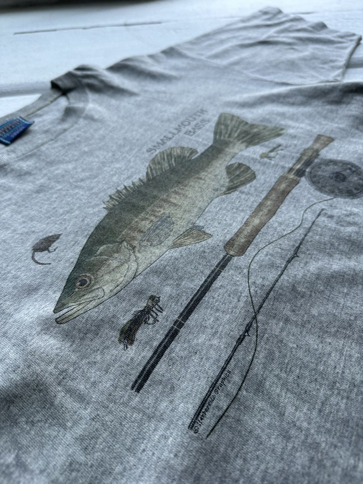 Habitat 🚨VNTG 90s Harborside Graphics Tee "SMALL MOUTH BASS"USA Size US M / EU 48-50 / 2 - 5 Thumbnail