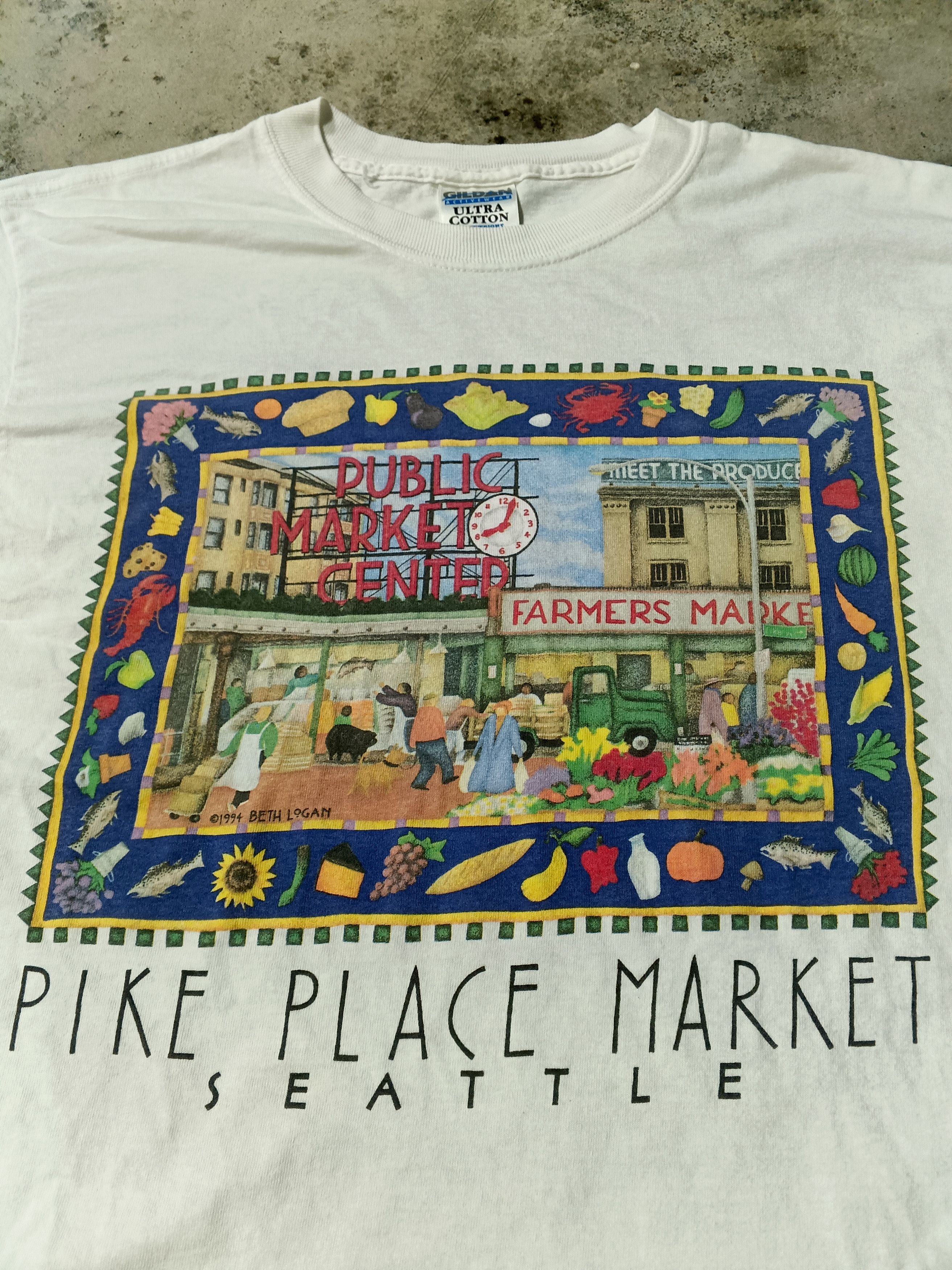 Vintage Vintage 1994 Beth Logan Art Pike Place Market Seattle Size US M / EU 48-50 / 2 - 2 Thumbnail