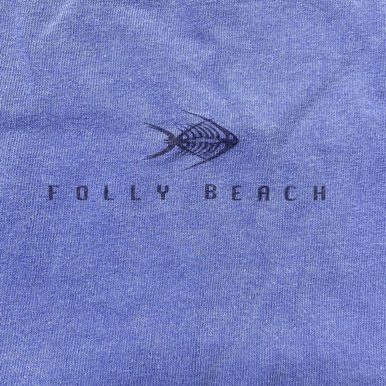 Anvil Vintage Folly Beach, SC Blue Surf Tee Size Large Size US L / EU 52-54 / 3 - 3 Thumbnail